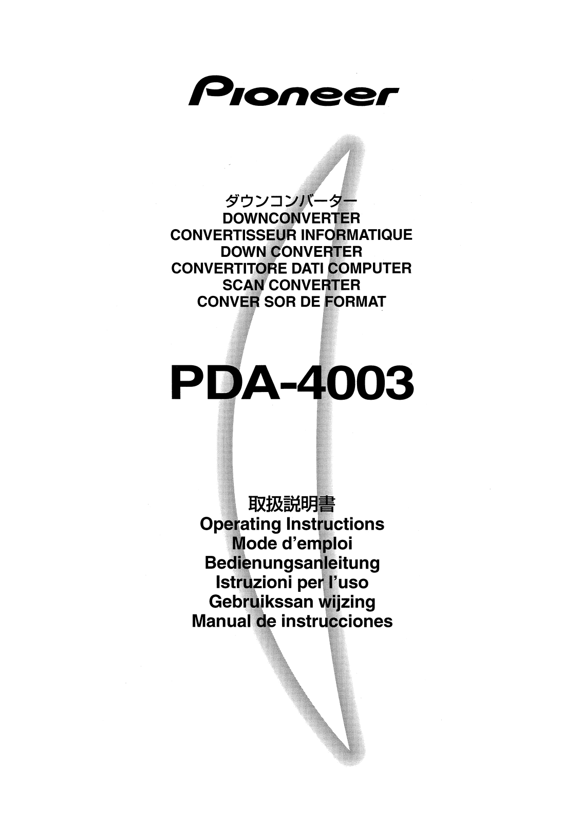 PIONEER PDA-4003 User Manual