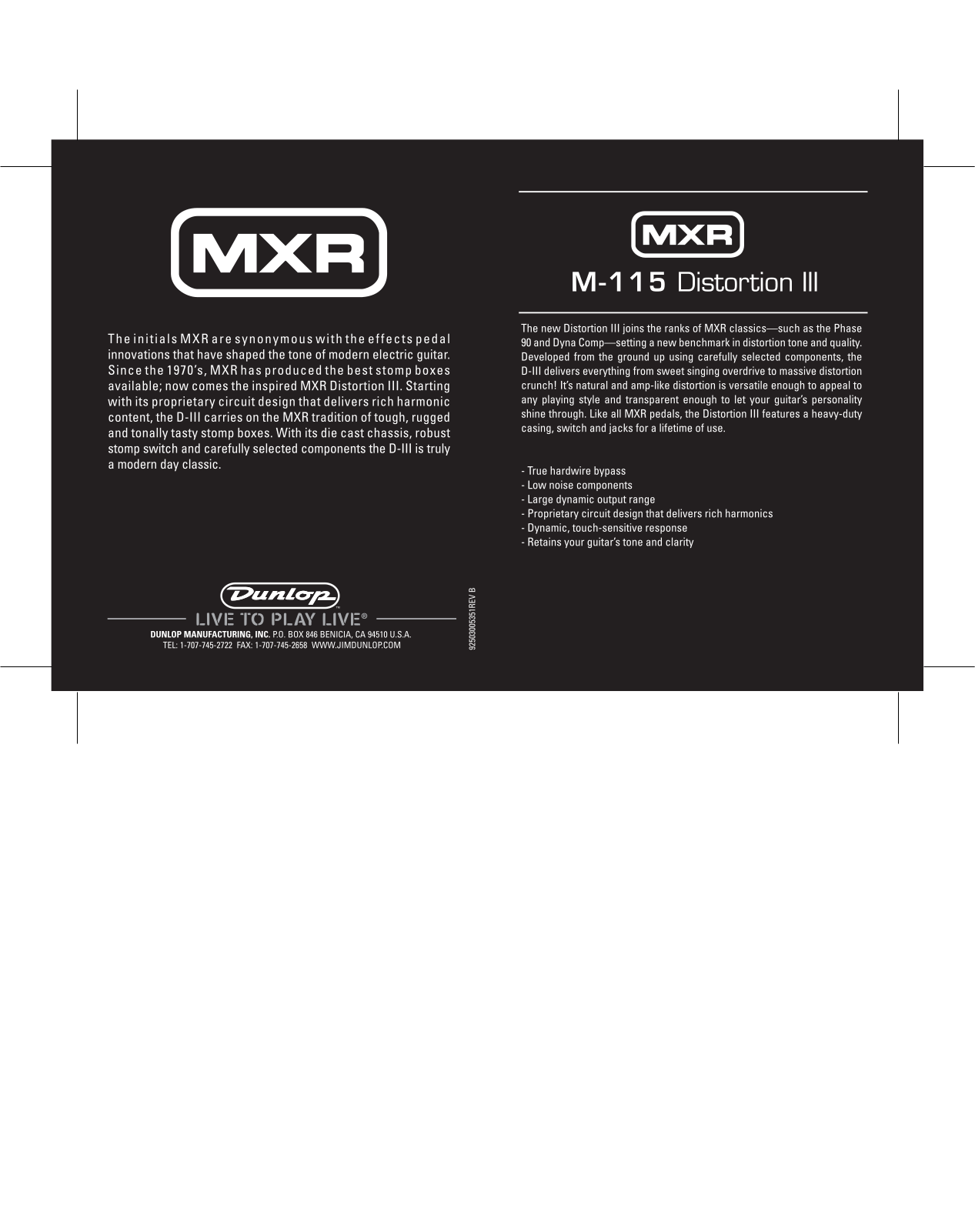 MXR M115 User Manual