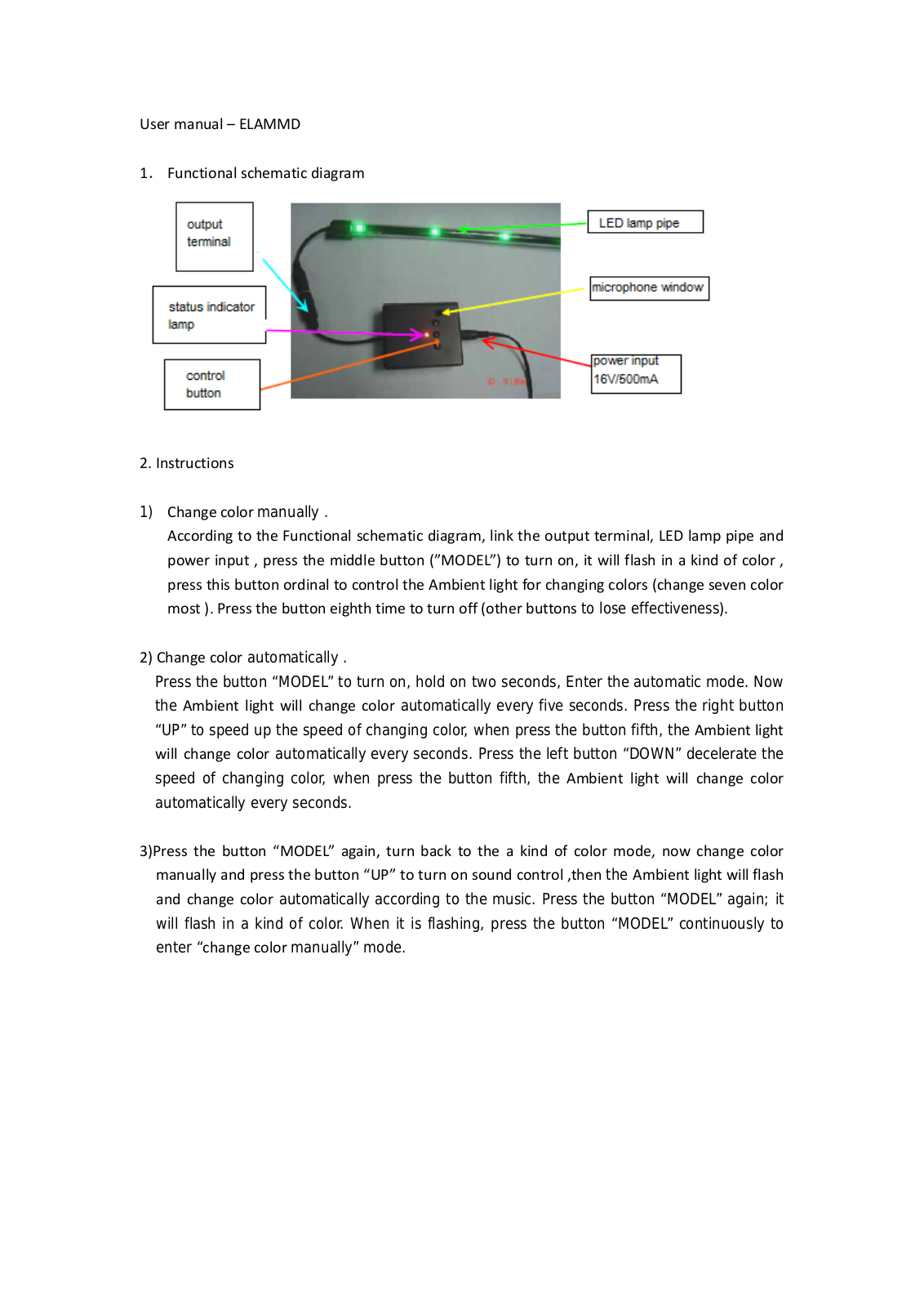 Elexa Consumer ELAMMD Users Manual