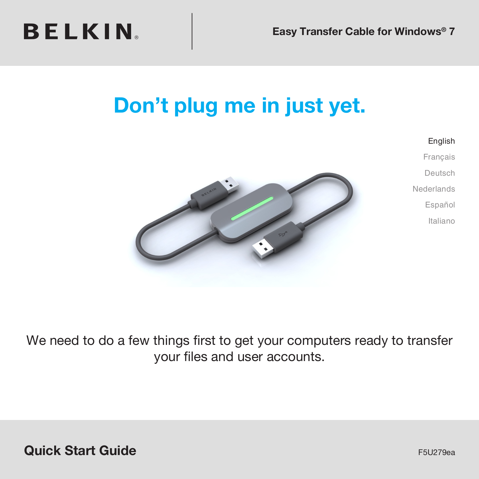 Belkin F5U279ea Quick Start Guide