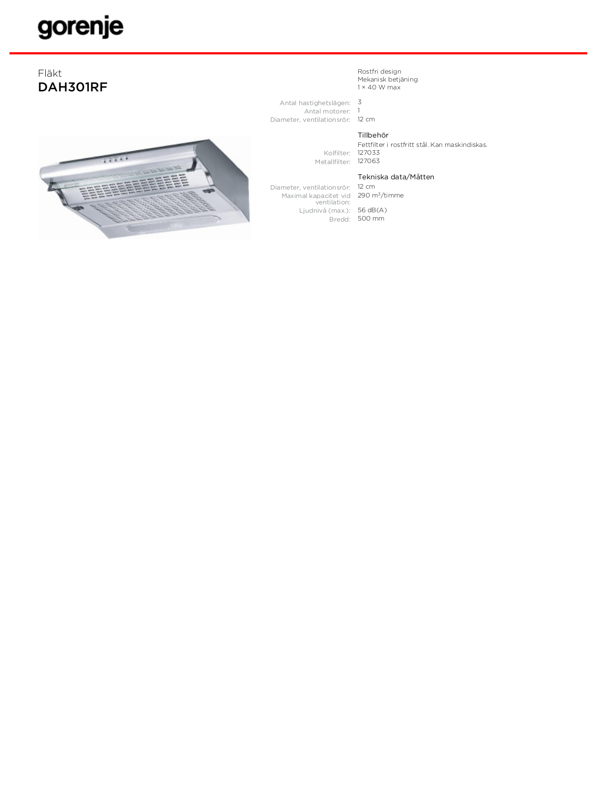 Gorenje DAH301RF BROCHURE