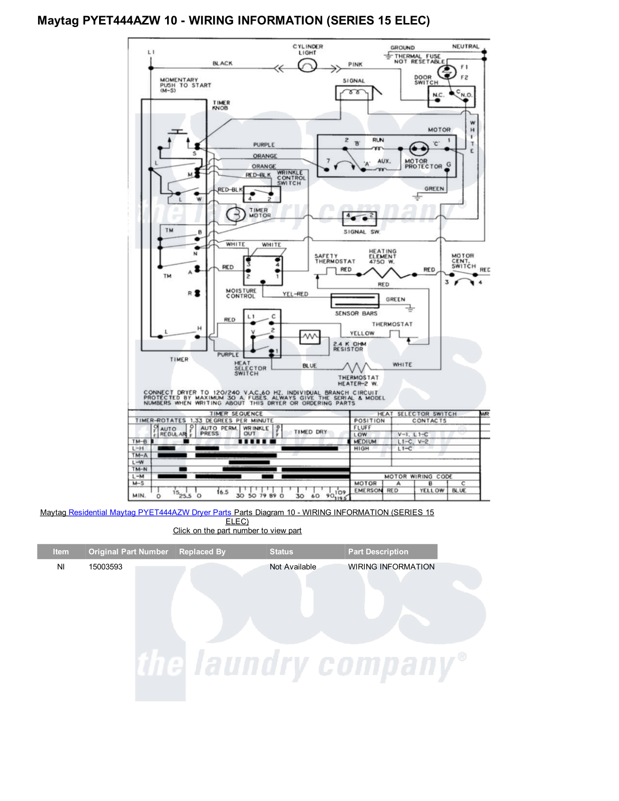 Maytag PYET444AZW Parts Diagram