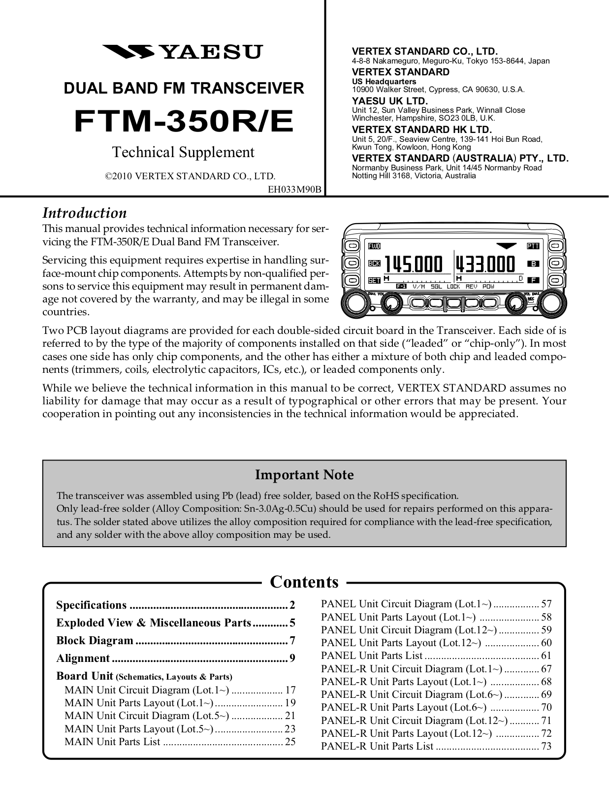 Yaesu FTM-350R Service Manual