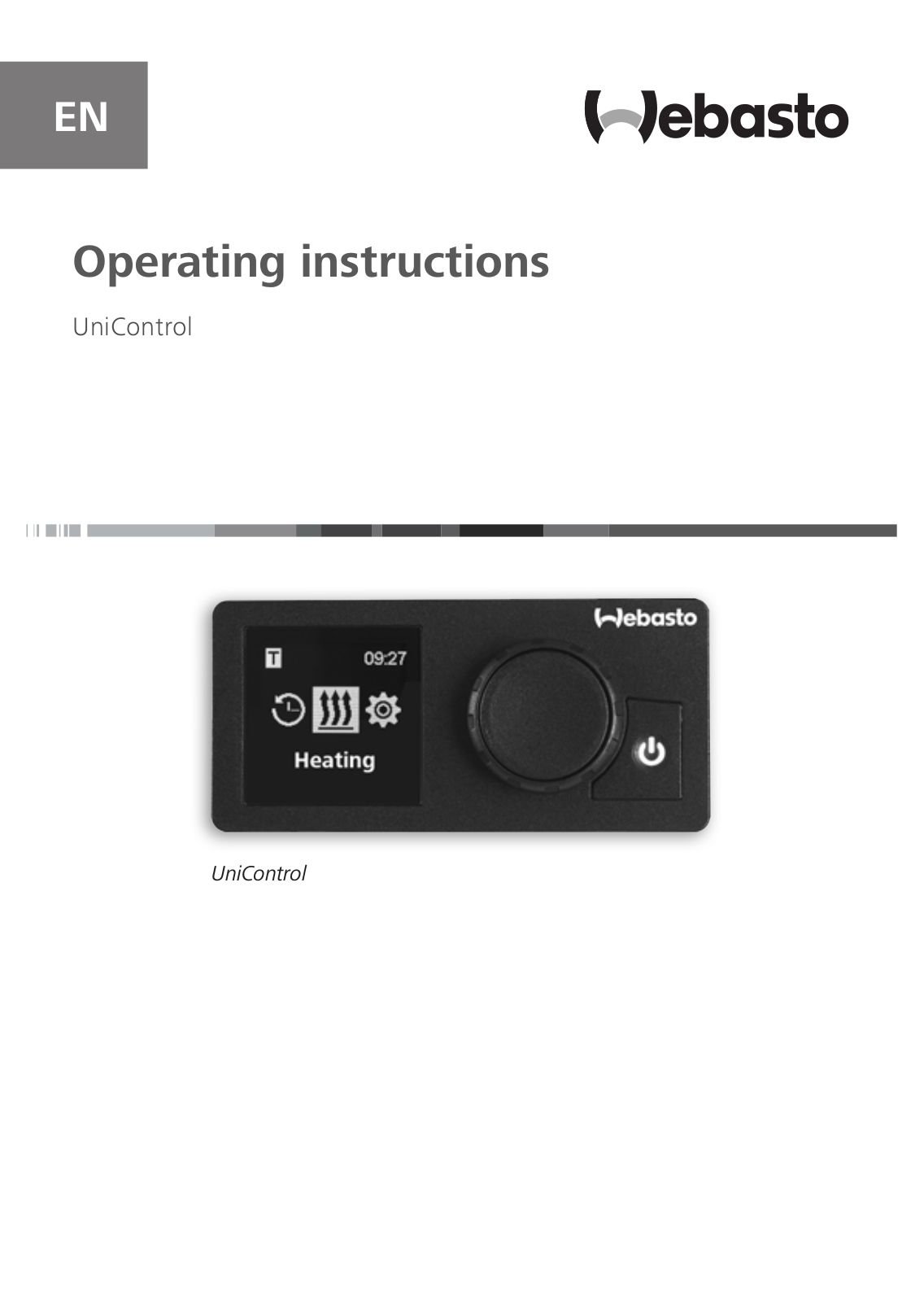 Webasto UniControl Operating Instructions