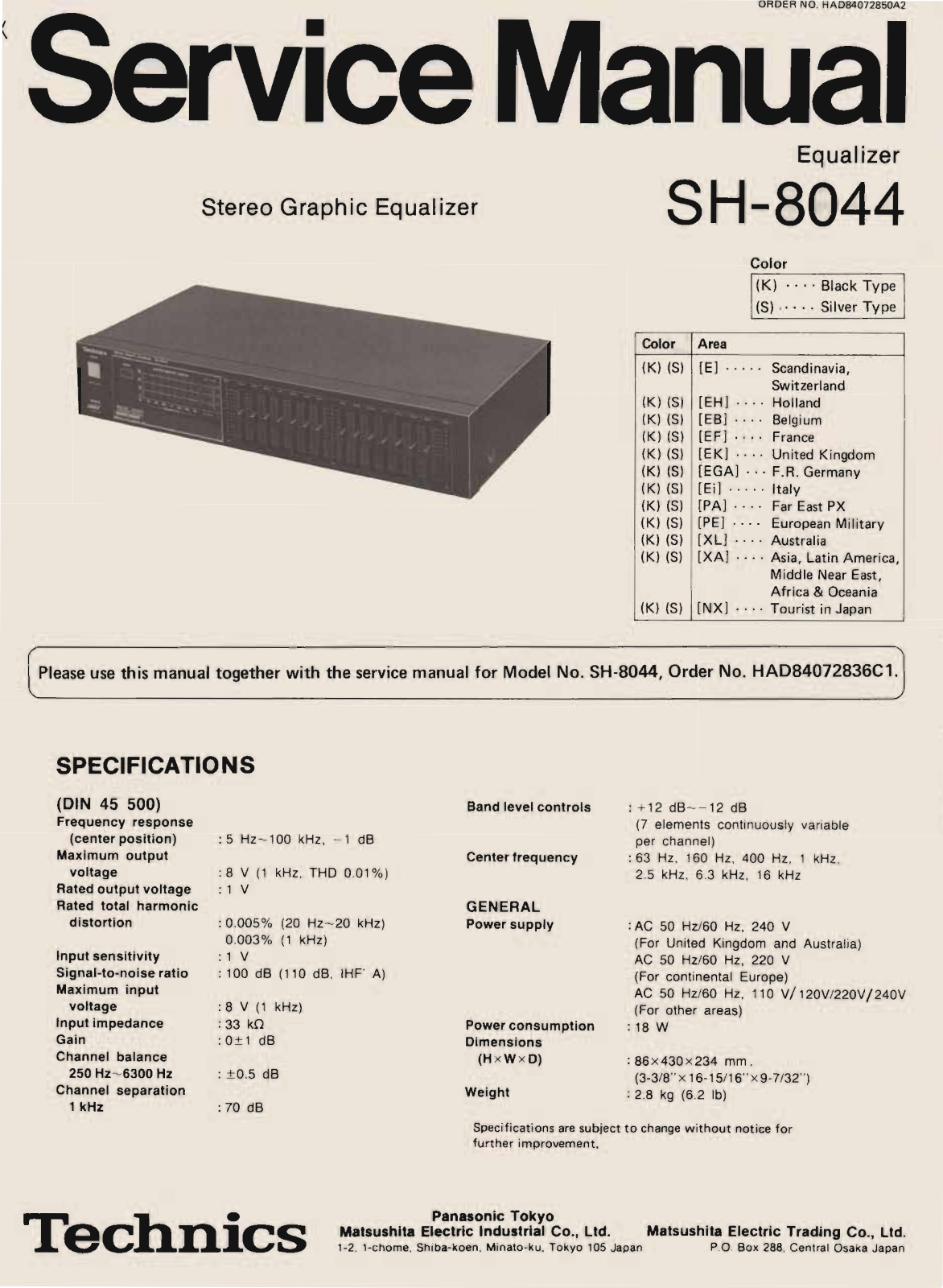 Technics SH-8044 Service Manual