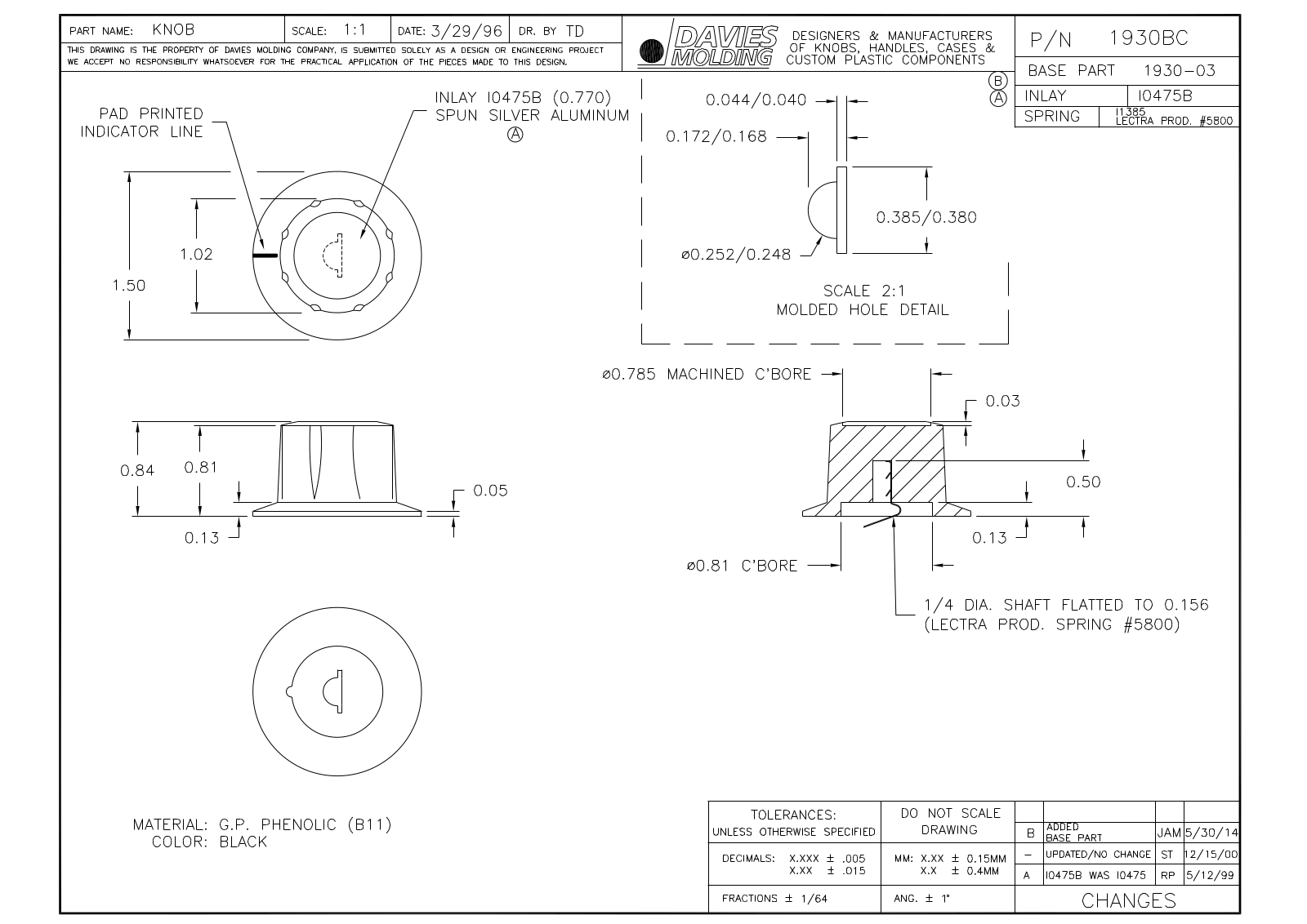 Davies Molding 1930BC Reference Drawing