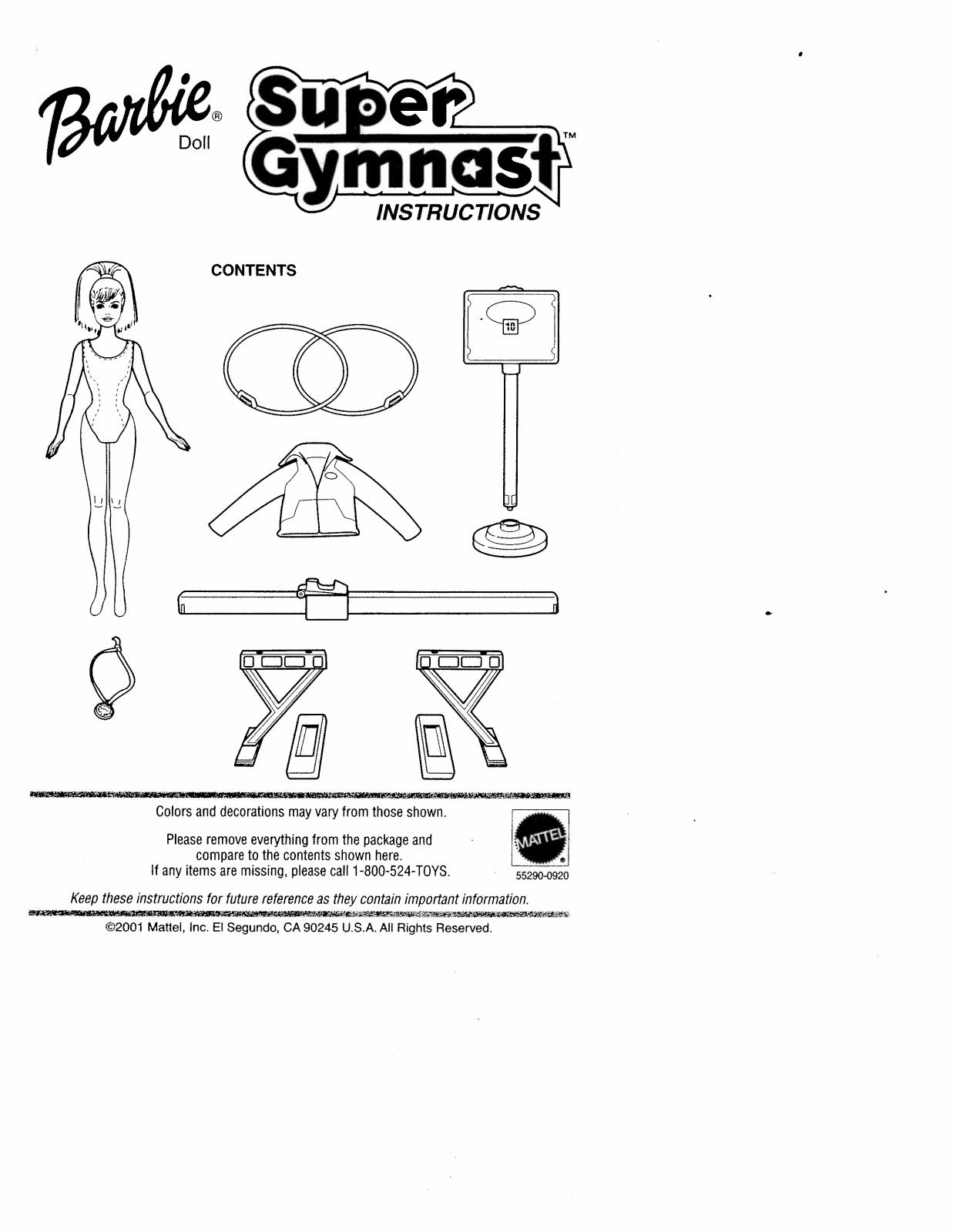 Fisher-Price 55290 Instruction Sheet