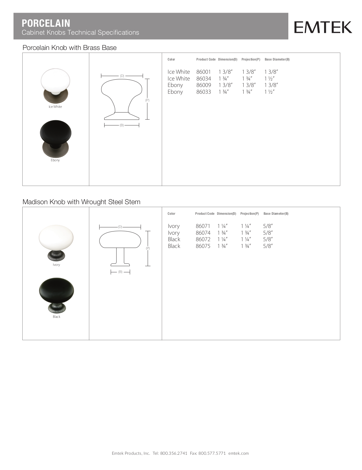 Emtek EMTK1238 Dimensions - ManualMachine.com