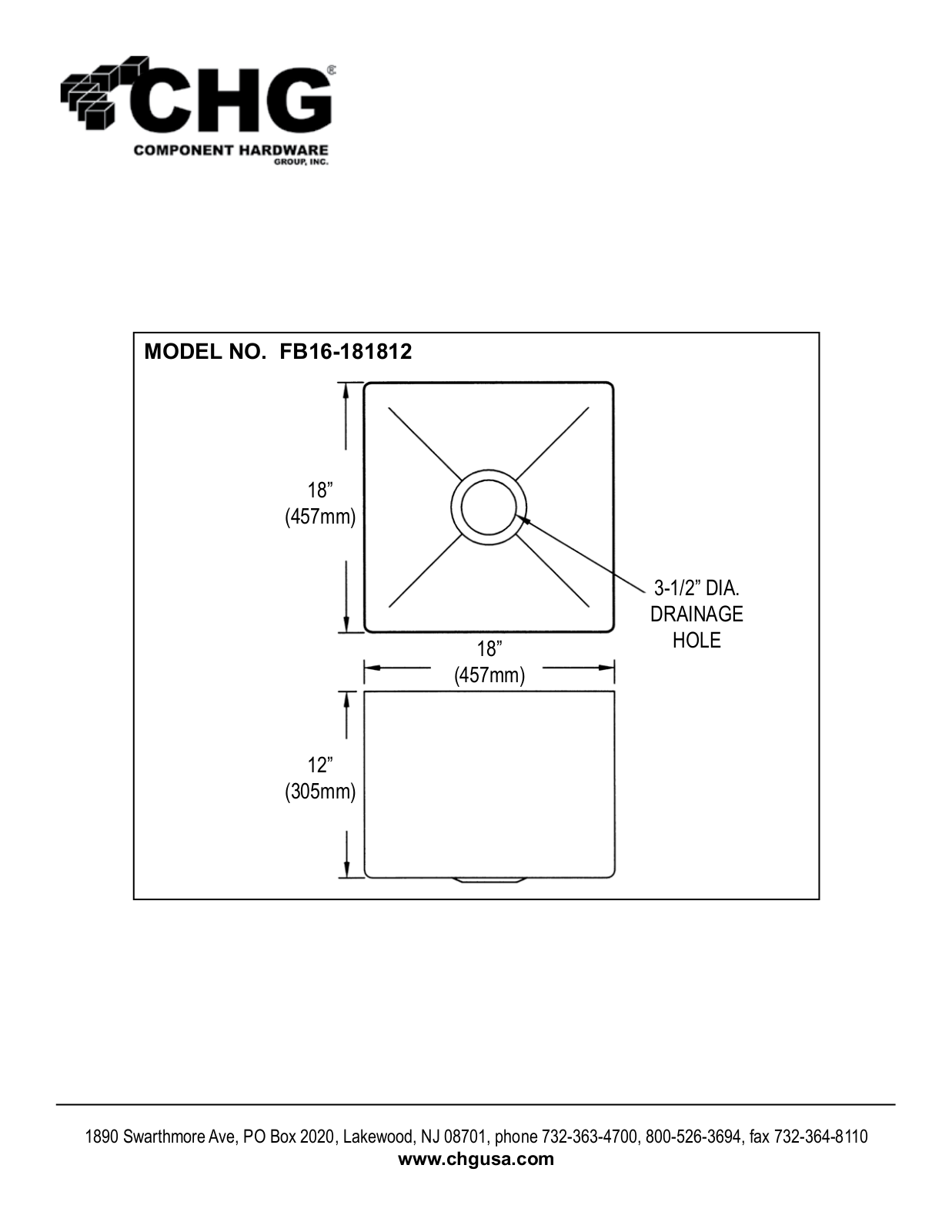 Component Hardware FB16-181812 User Manual