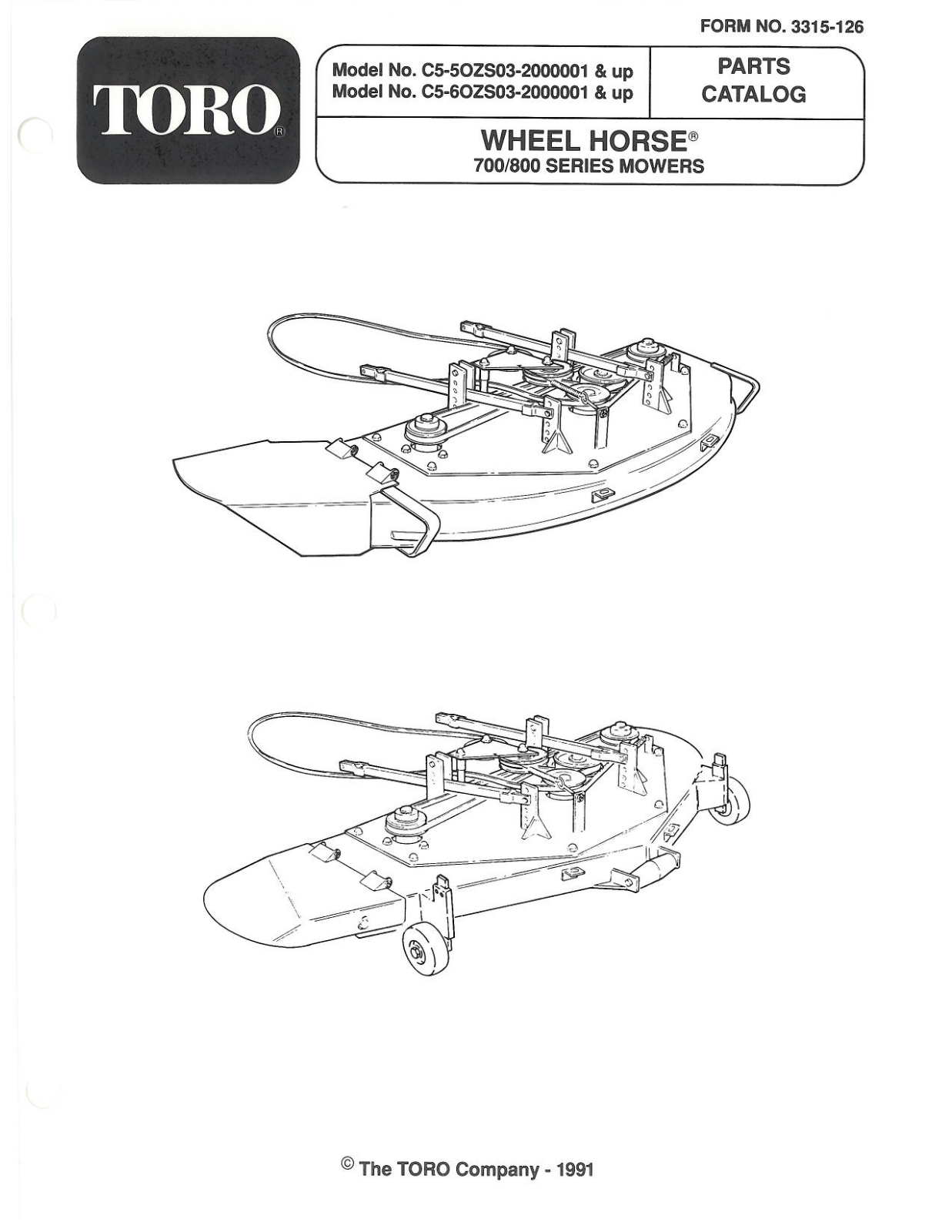 Toro C5-50ZS03, C5-60ZS03 Parts Catalogue