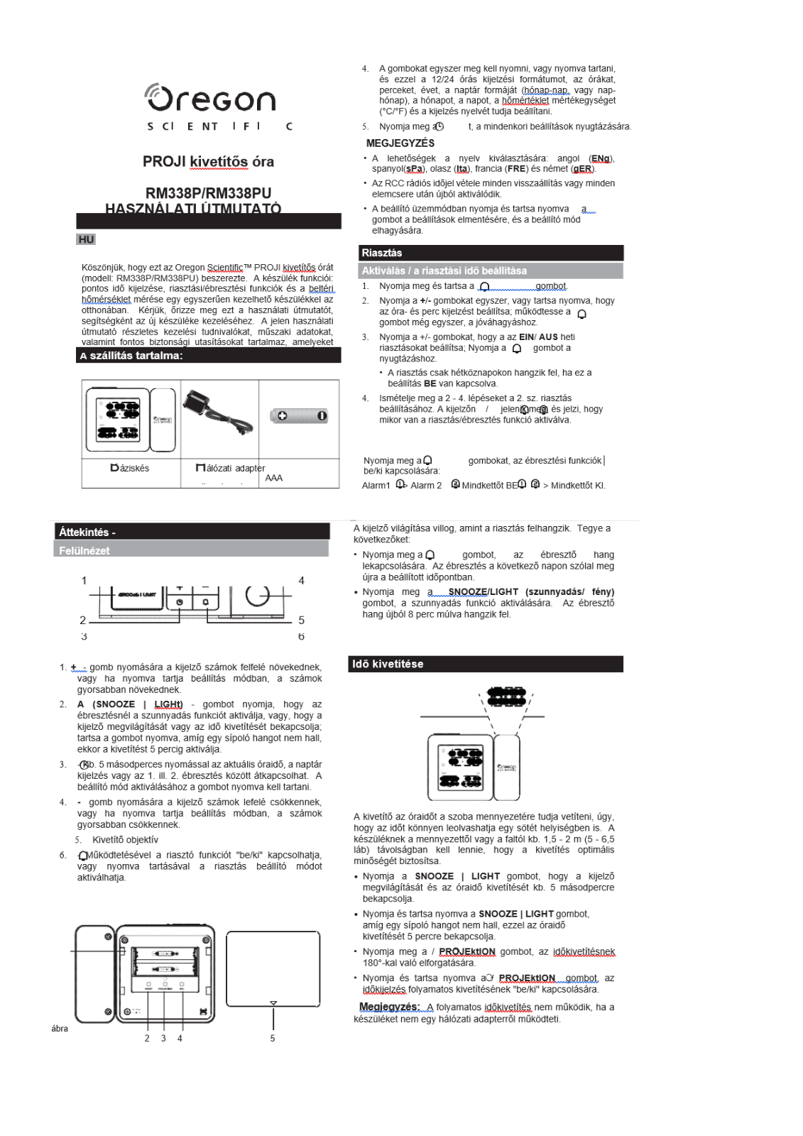 Oregon Scientific RM338P, RM338U User manual