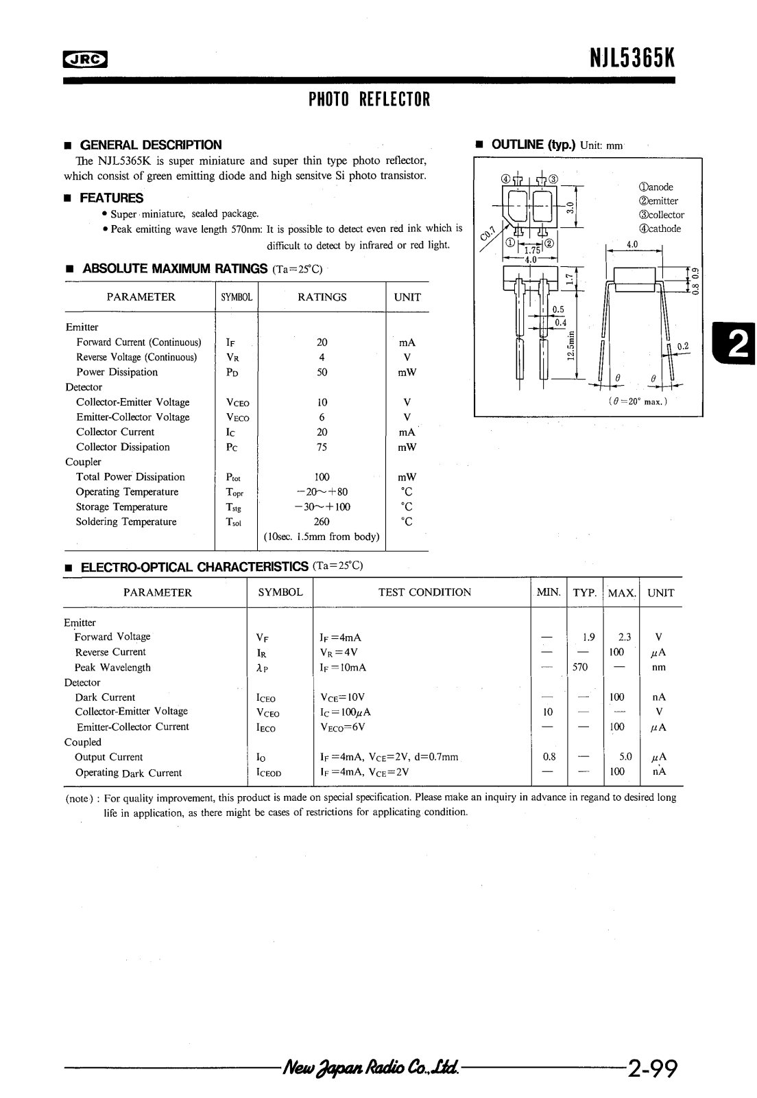 JRC NJL5365K Datasheet