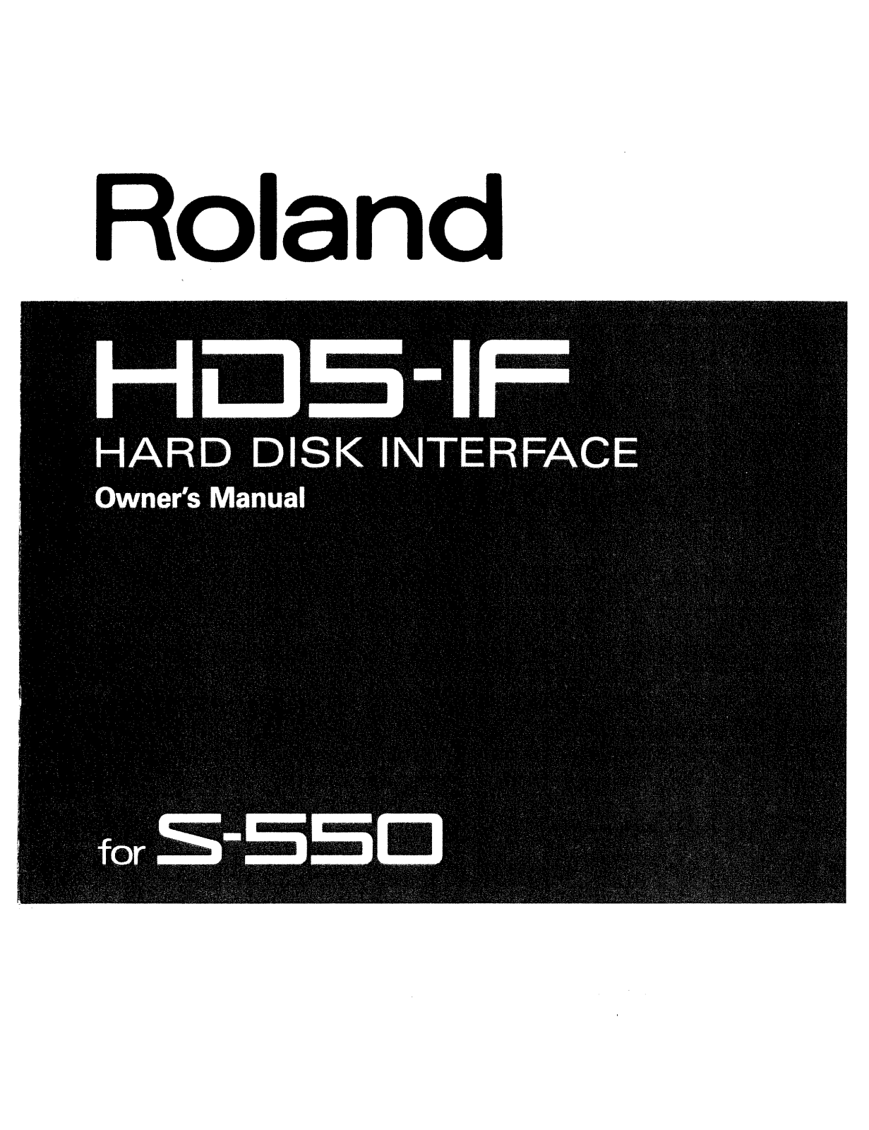 Roland Corporation HD5-IF Owner's Manual