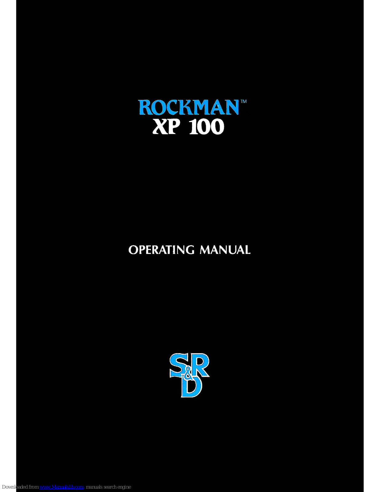 SRD Rockman XP 100 Operating Manual