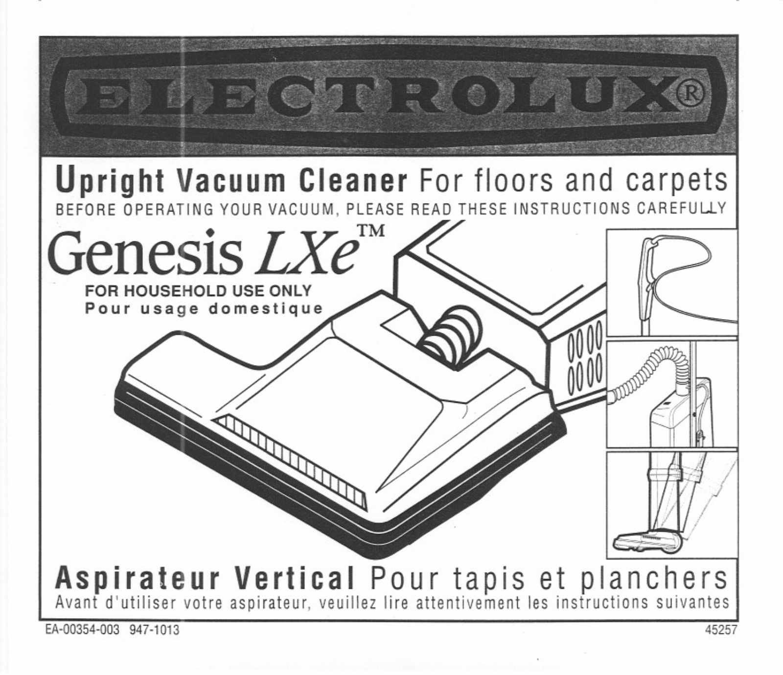 Aerus Genesis LXe Instruction Manual