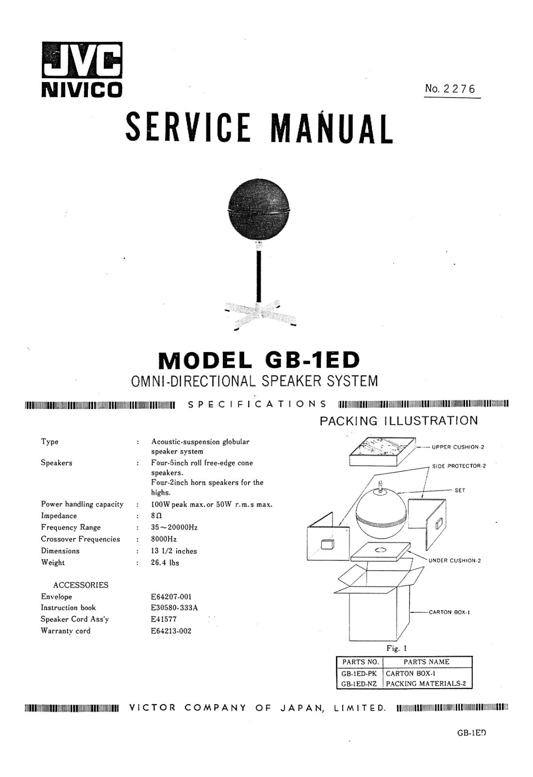 JVC GB-1-ED Service manual