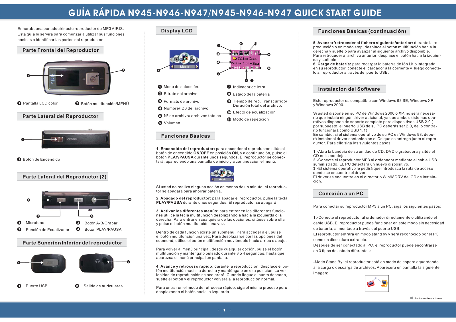 Airis N945 Guide rapide