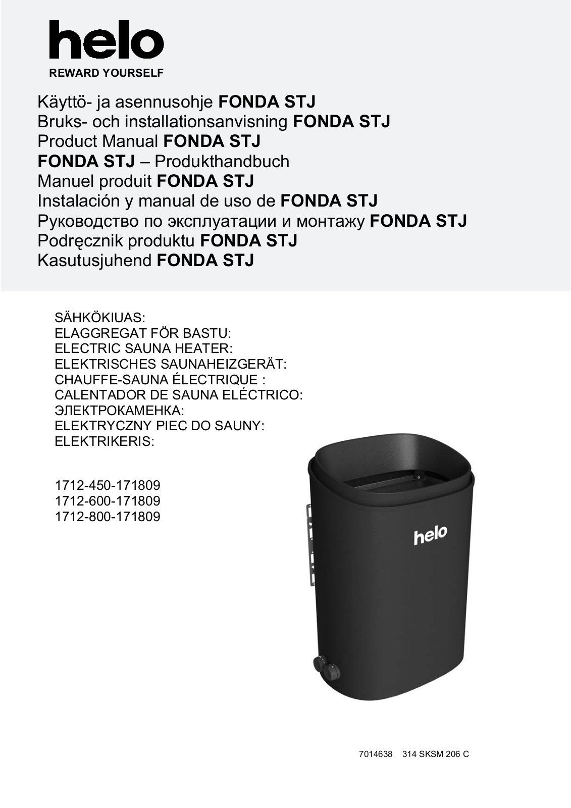 Helo 1712-450-171809, FONDA STJ, 1712-800-171809, 1712-600-171809 Product Manual