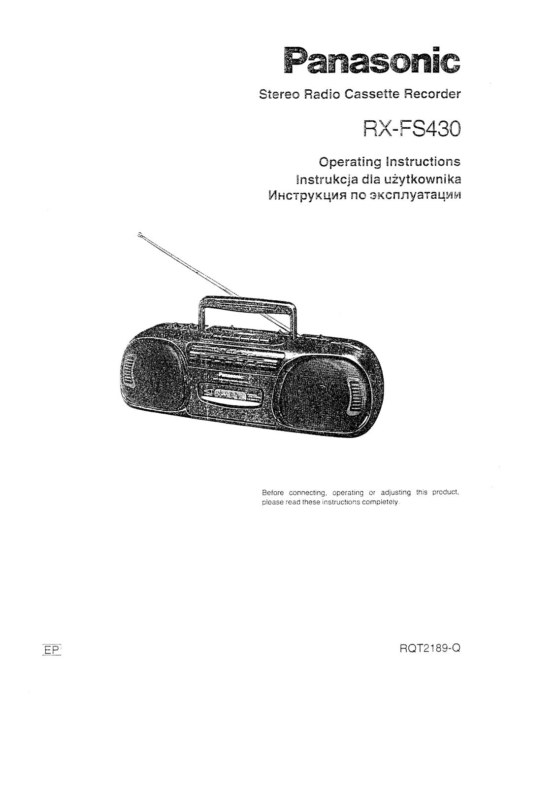 Panasonic RX-FS430 EP9K User Manual