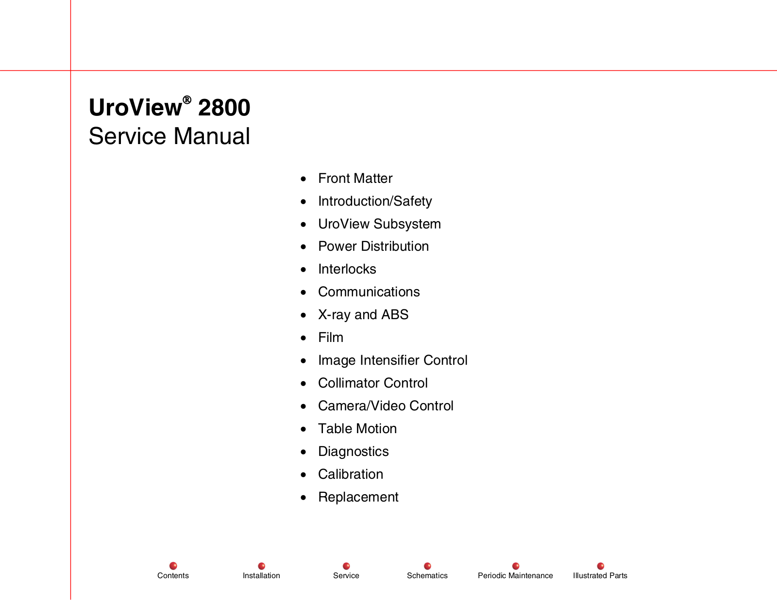 GE OEC UroView 2800 Service manual