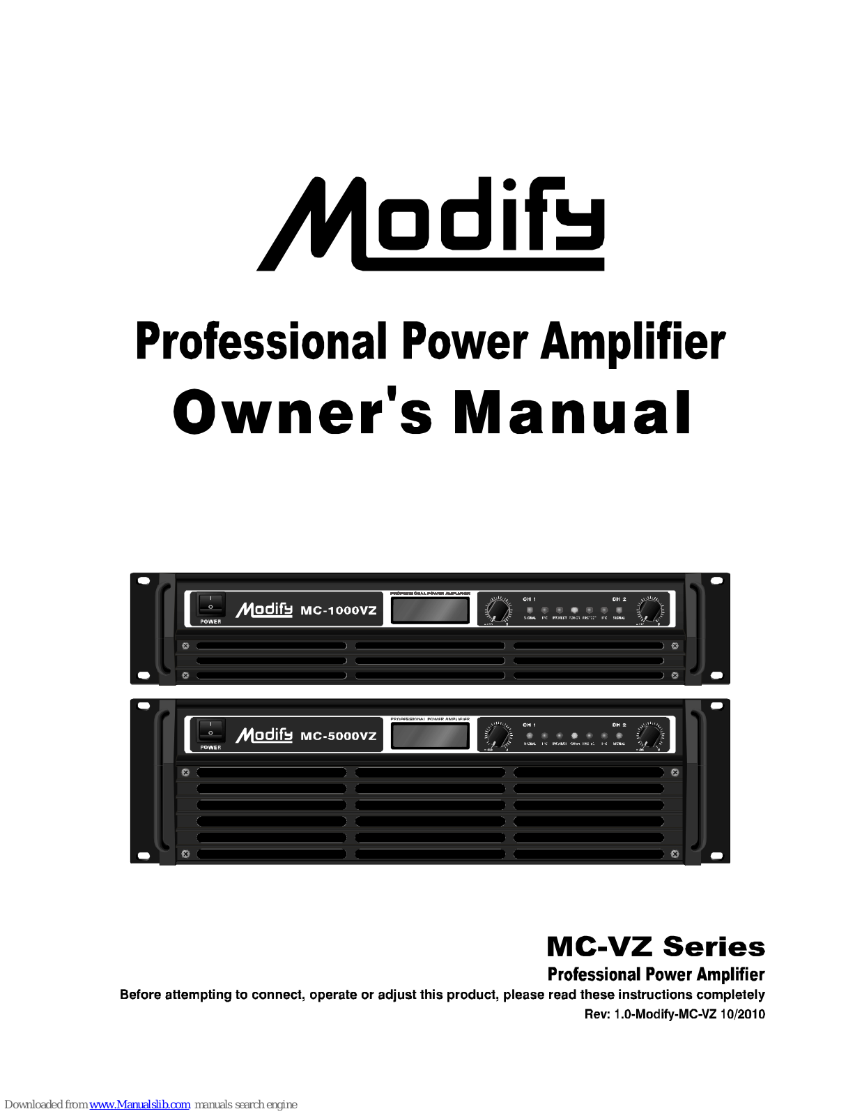 Modify MC-VZ Owner's Manual