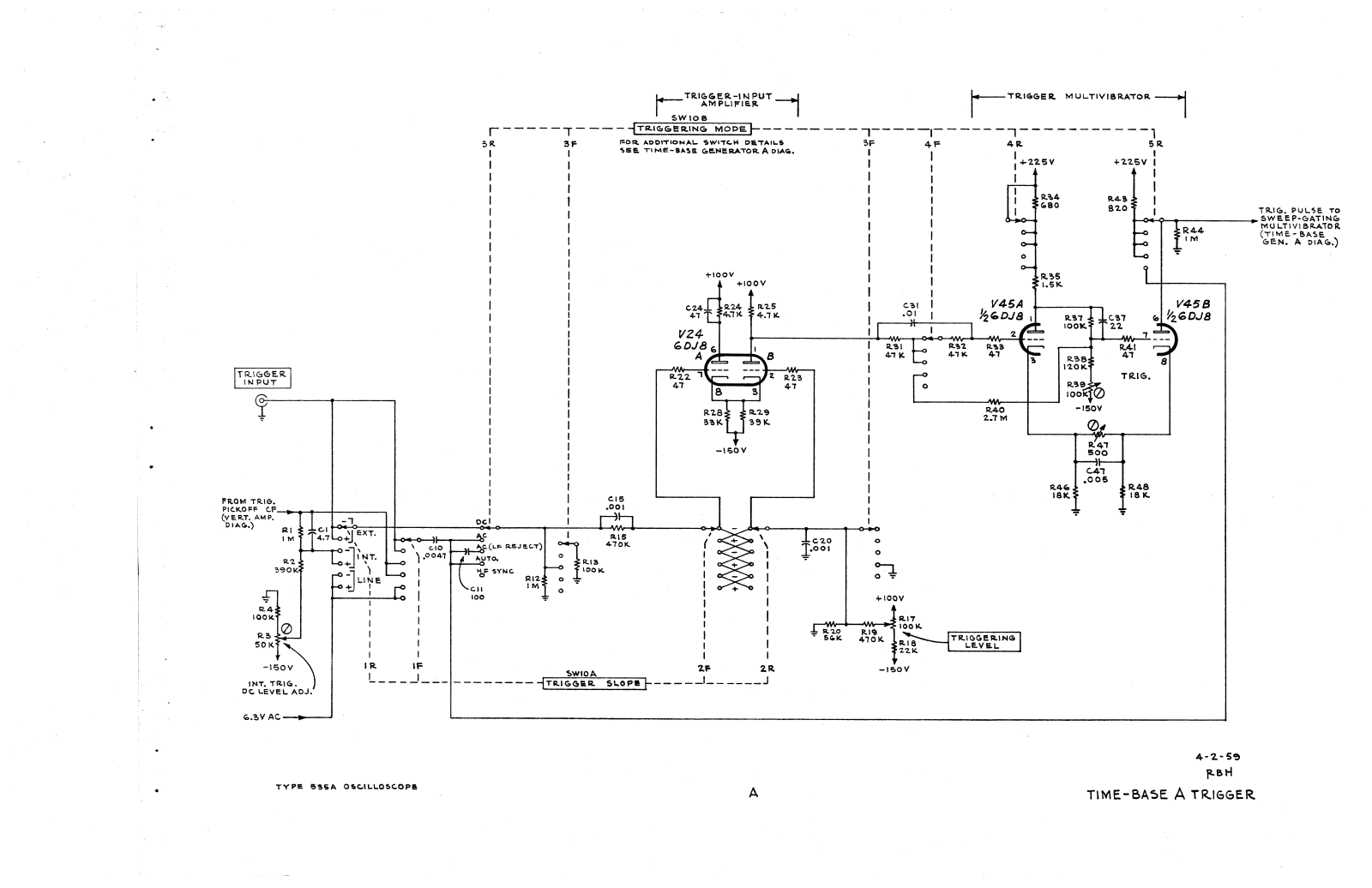 Tektronix 535a schematic