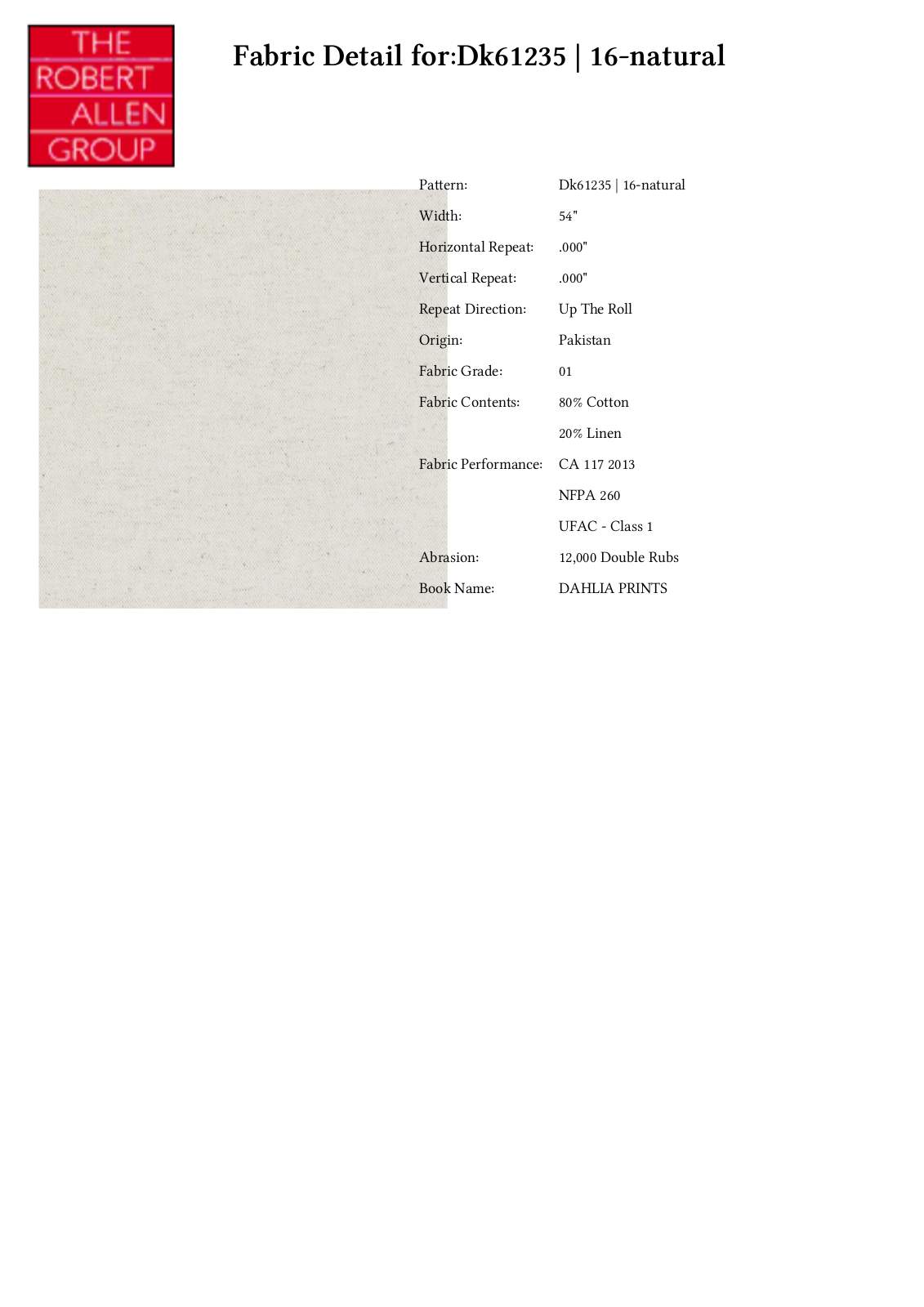Duralee CRAL5883 Specifications - ManualMachine.com