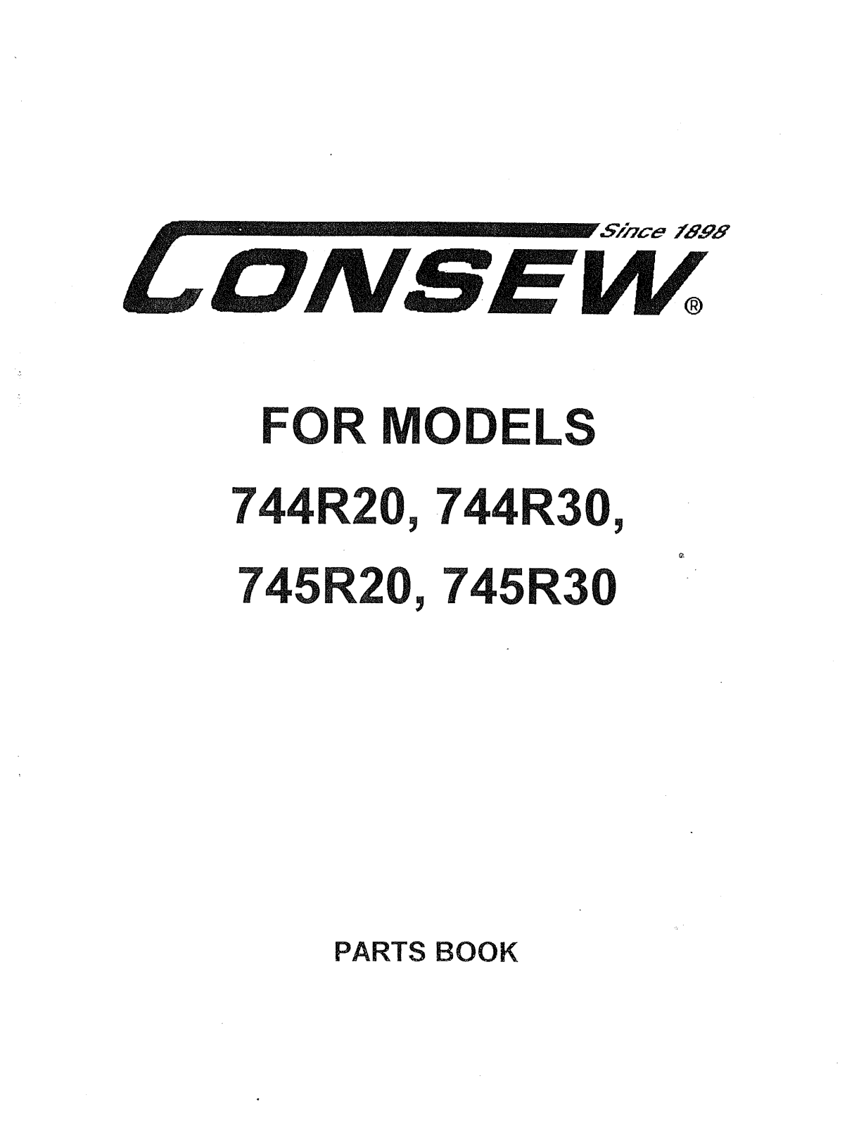 CONSEW 744R20, 744R30, 745R20, 745R30 Parts List