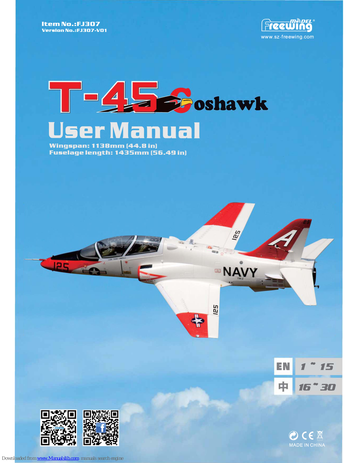 Freewing FJ307, T-45 Goshawk User Manual