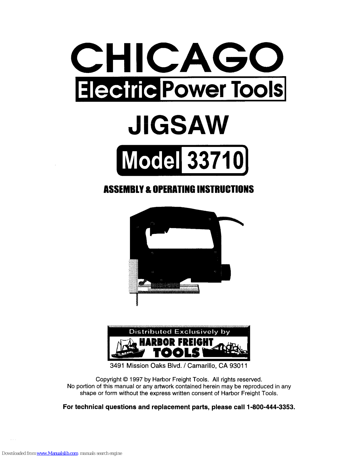 Chicago Electric 33710 Assembly & Operating Instructions - ManualMachine.com