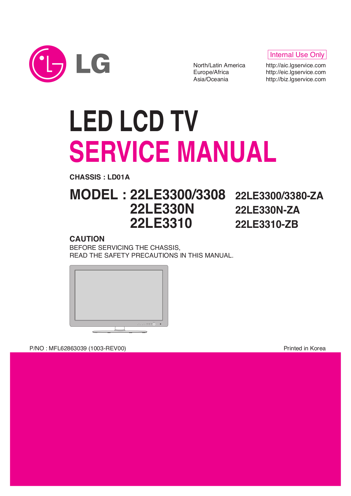 LG 22LE3300-ZA, 22LE2208, 22LE3380-ZA, 22LE330N-ZA, 22LE3310-ZB Schematic