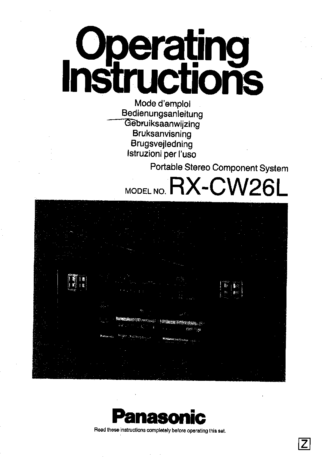 Panasonic RX-CW26 User Manual