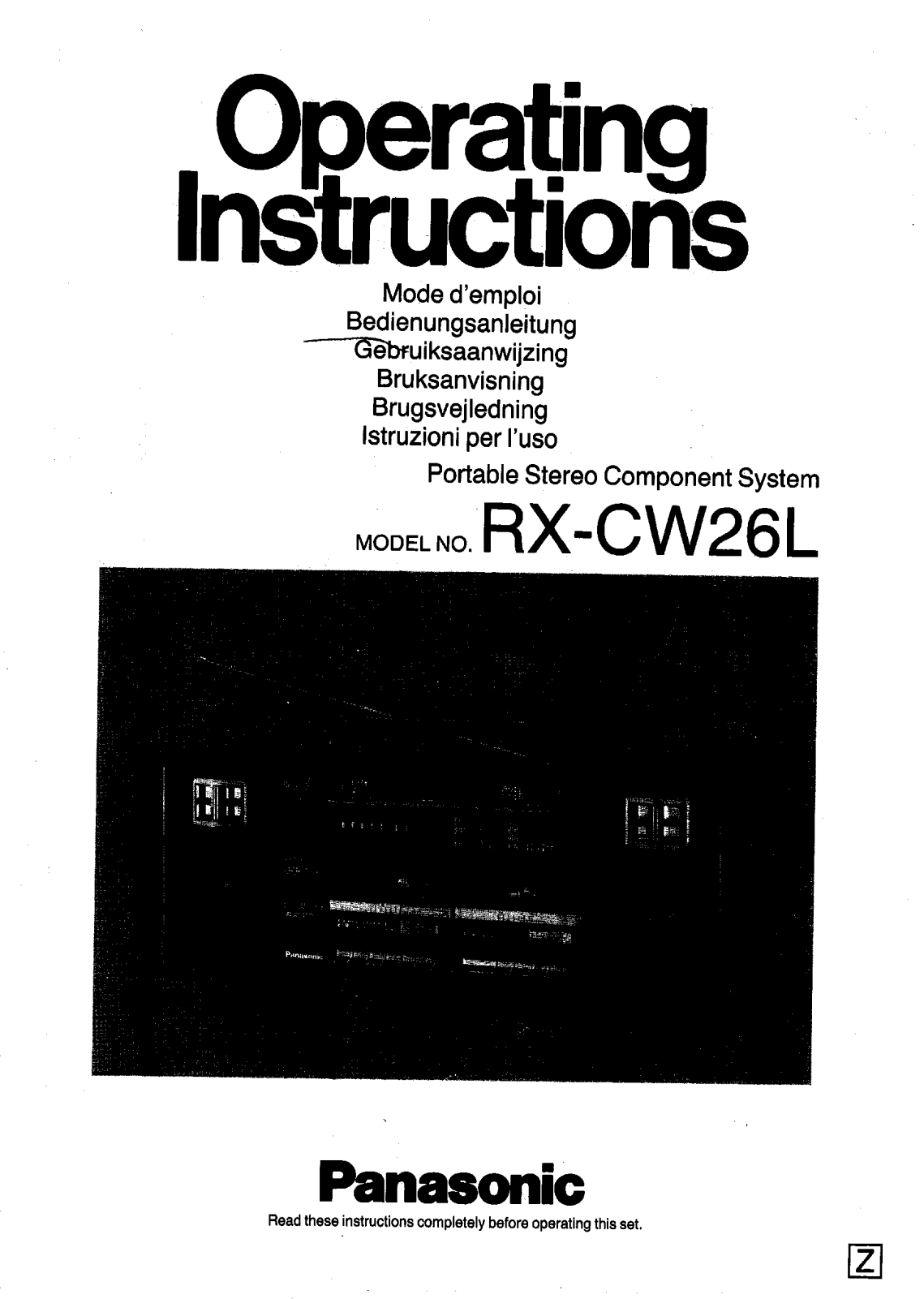 Panasonic RX-CW26 User Manual