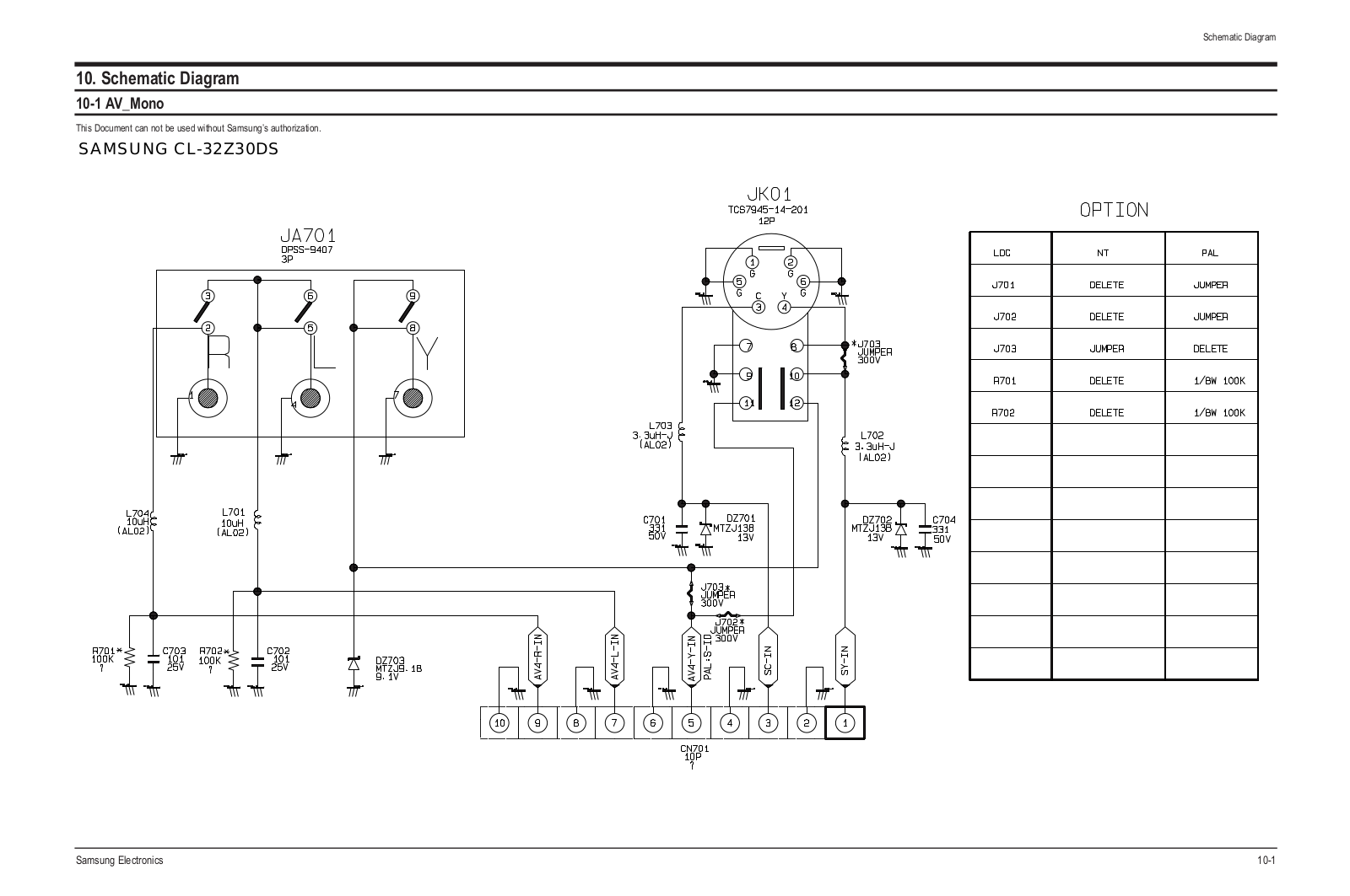 SAMSUNG CL 32Z30DS Diagram