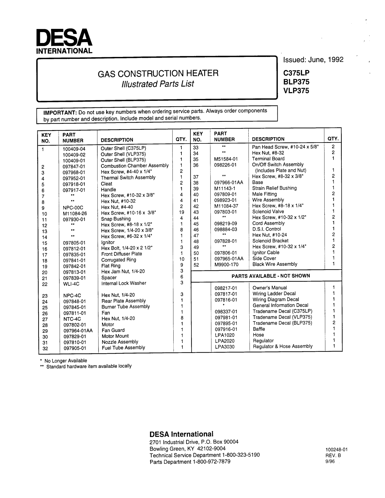 Desa Tech VLP375 Owner's Manual