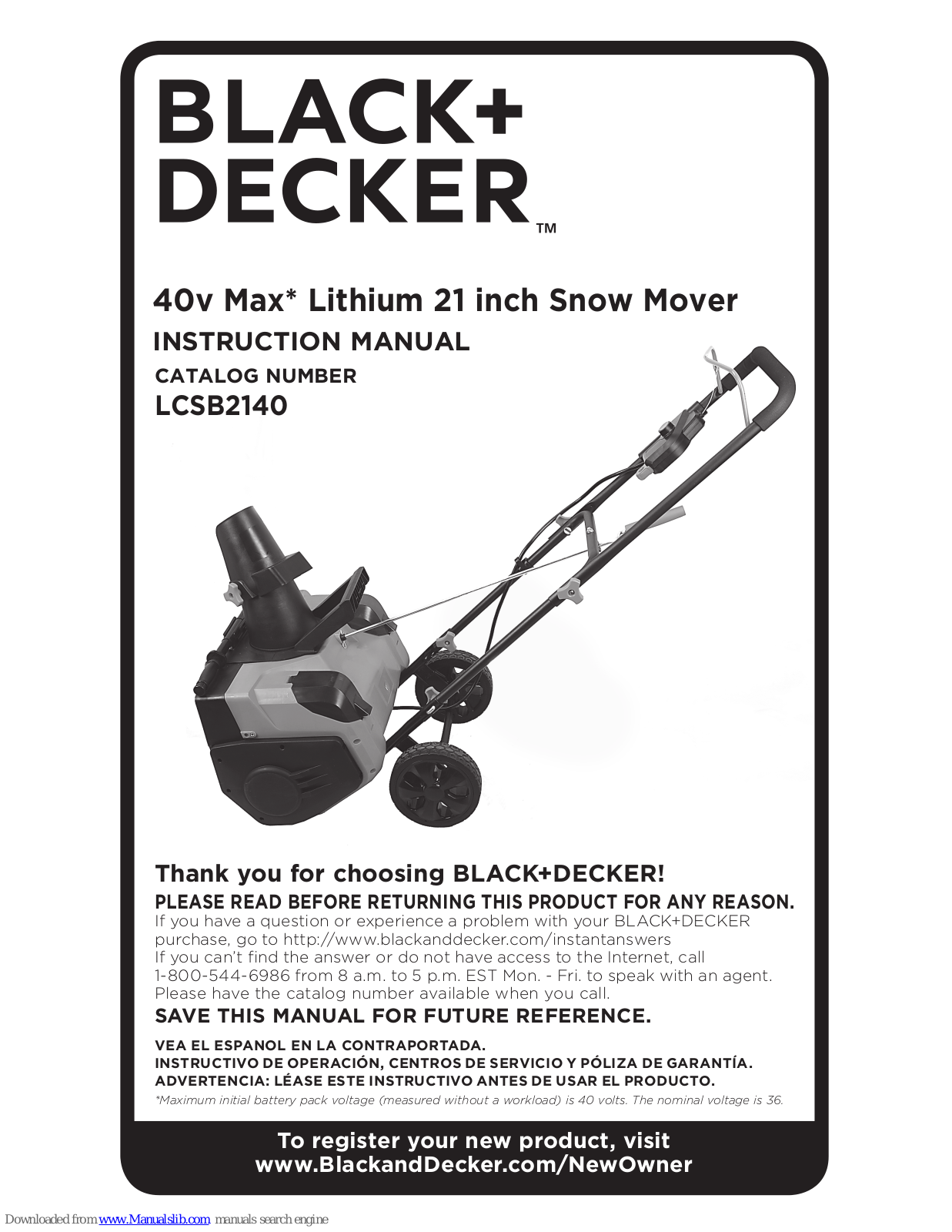 Black+Decker LCSB2140 Instruction Manual