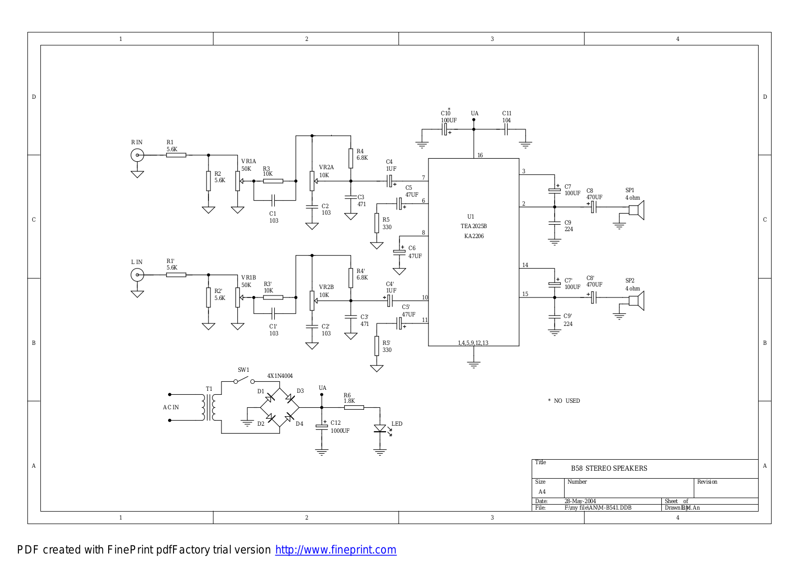 Microlab M-B58 Schematics