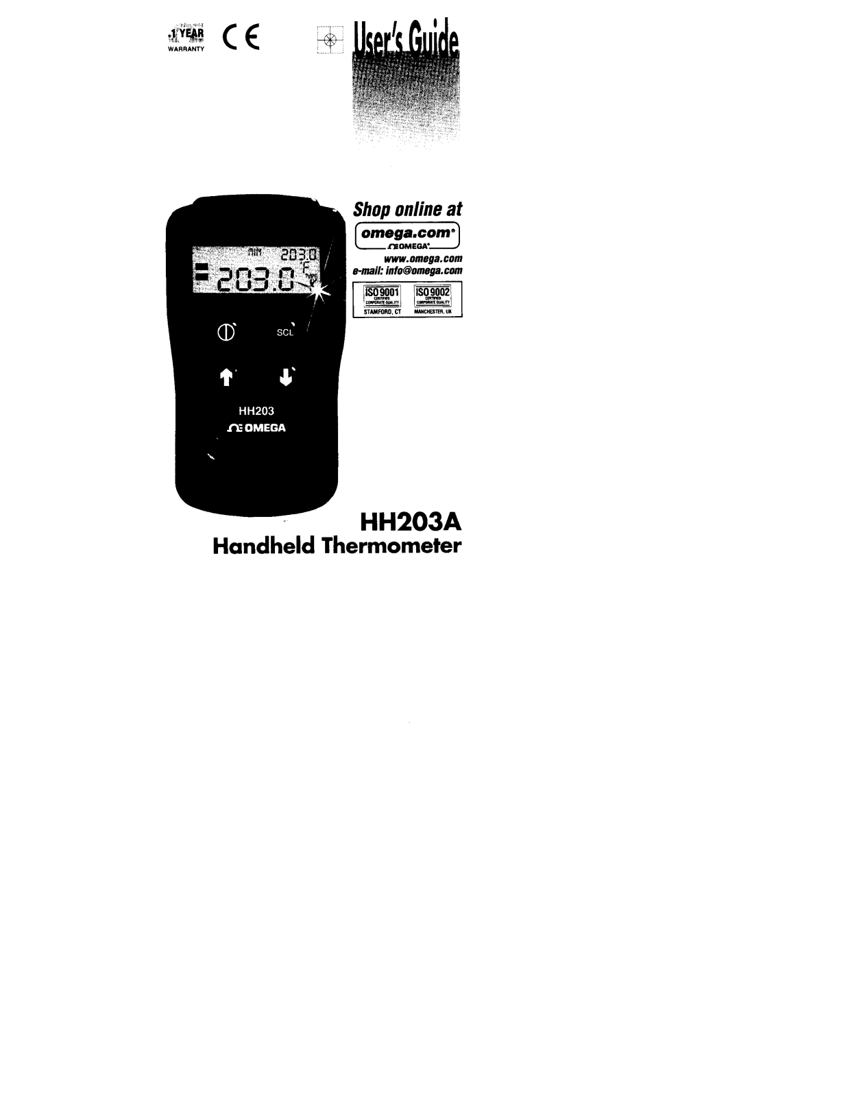 Omega HH203A User Manual