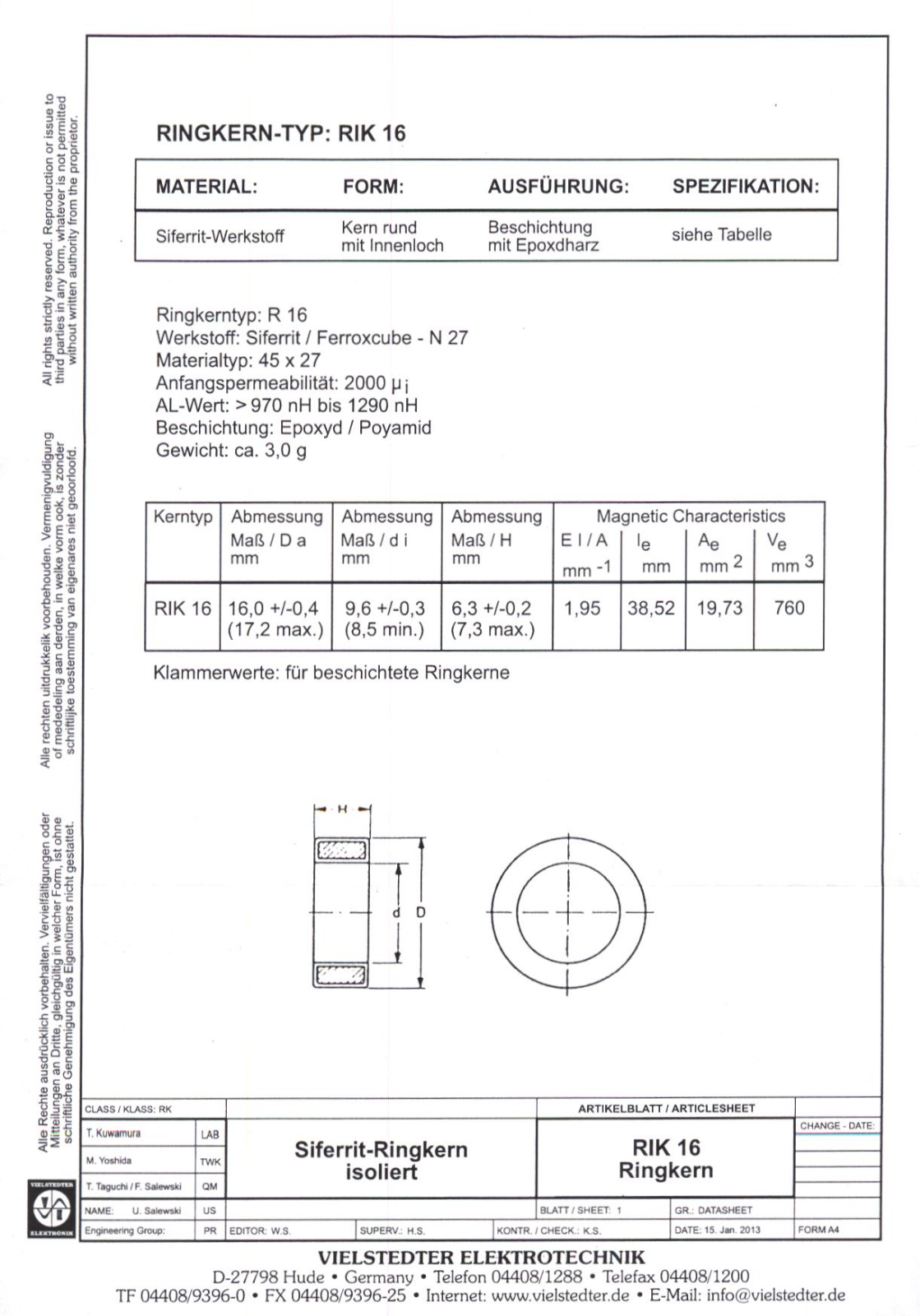 Datasheet RIK 16 Datasheet (FREI) - ManualMachine.com