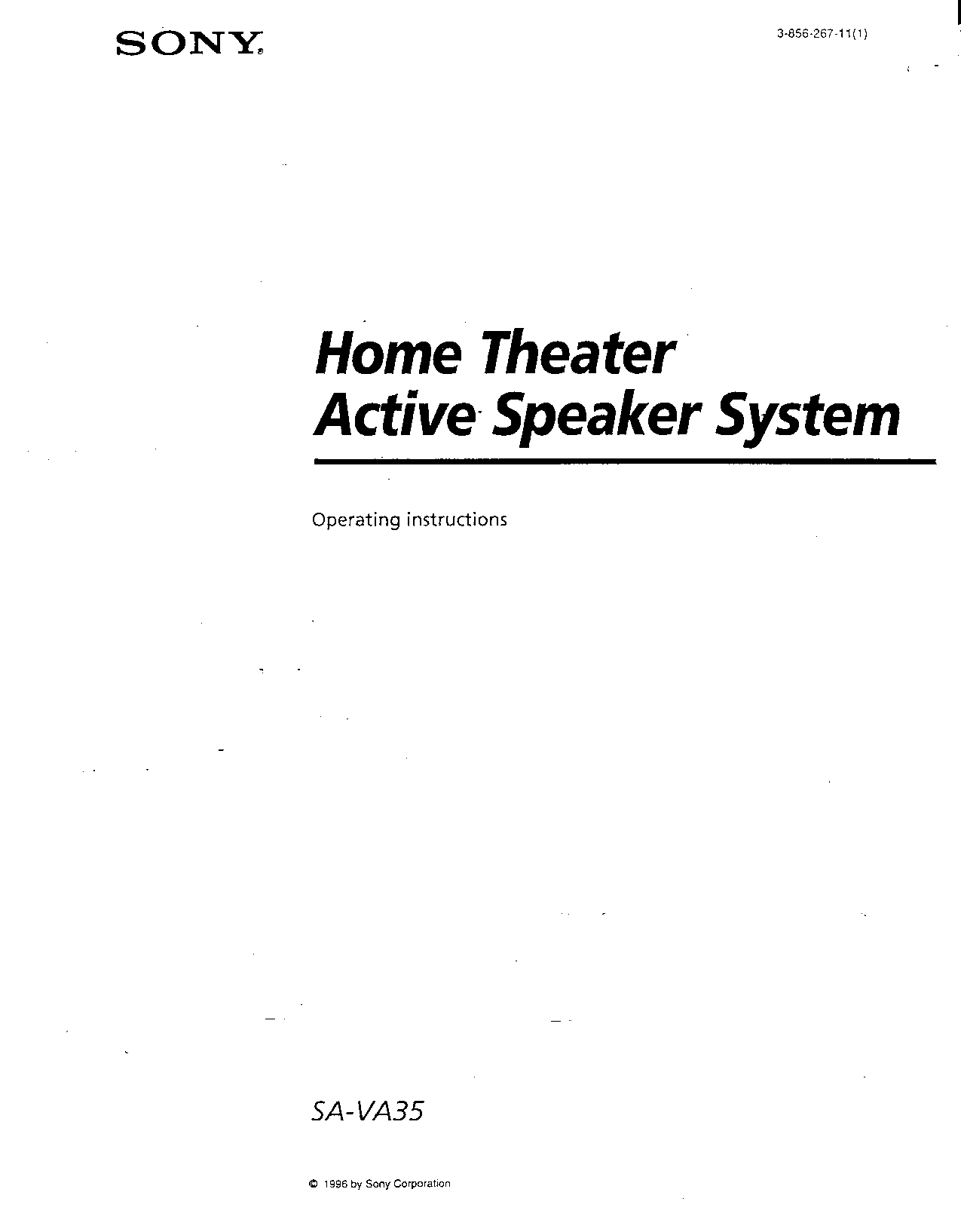 Sony SA-VA35 User Manual