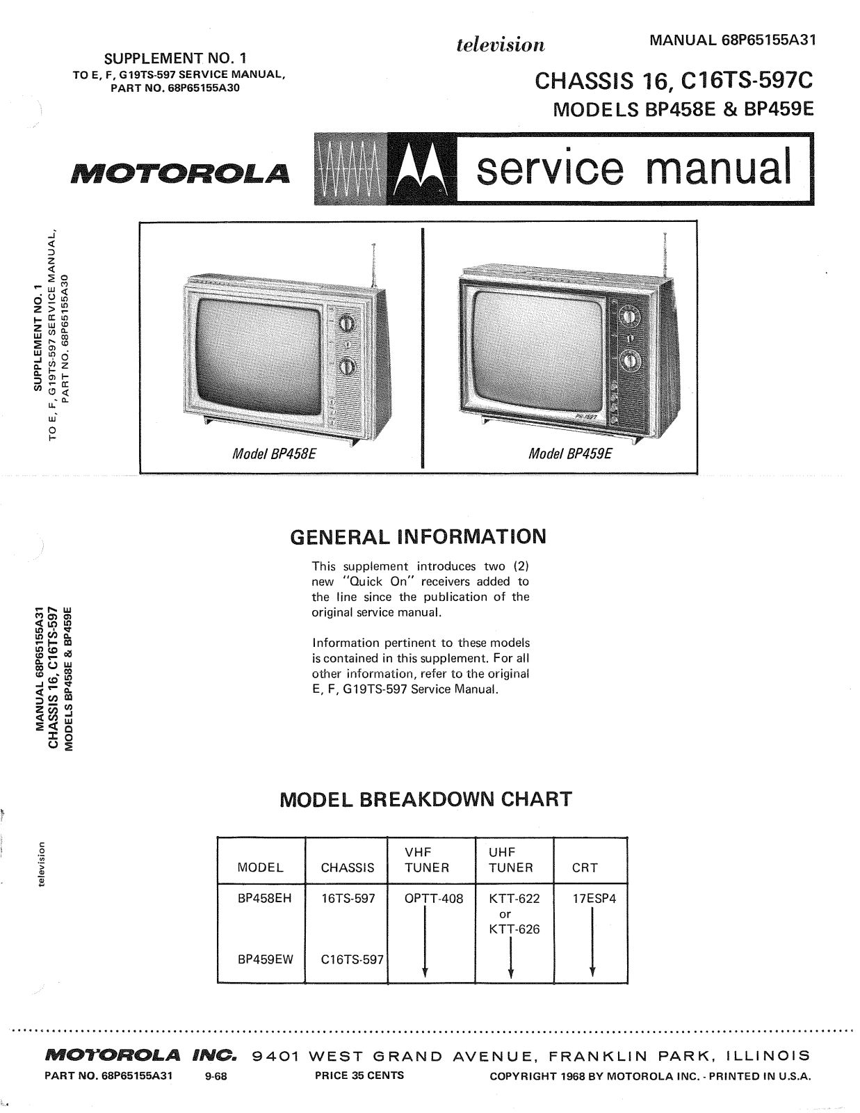 Moth Audio BP-458-E, BP-459-E Service manual