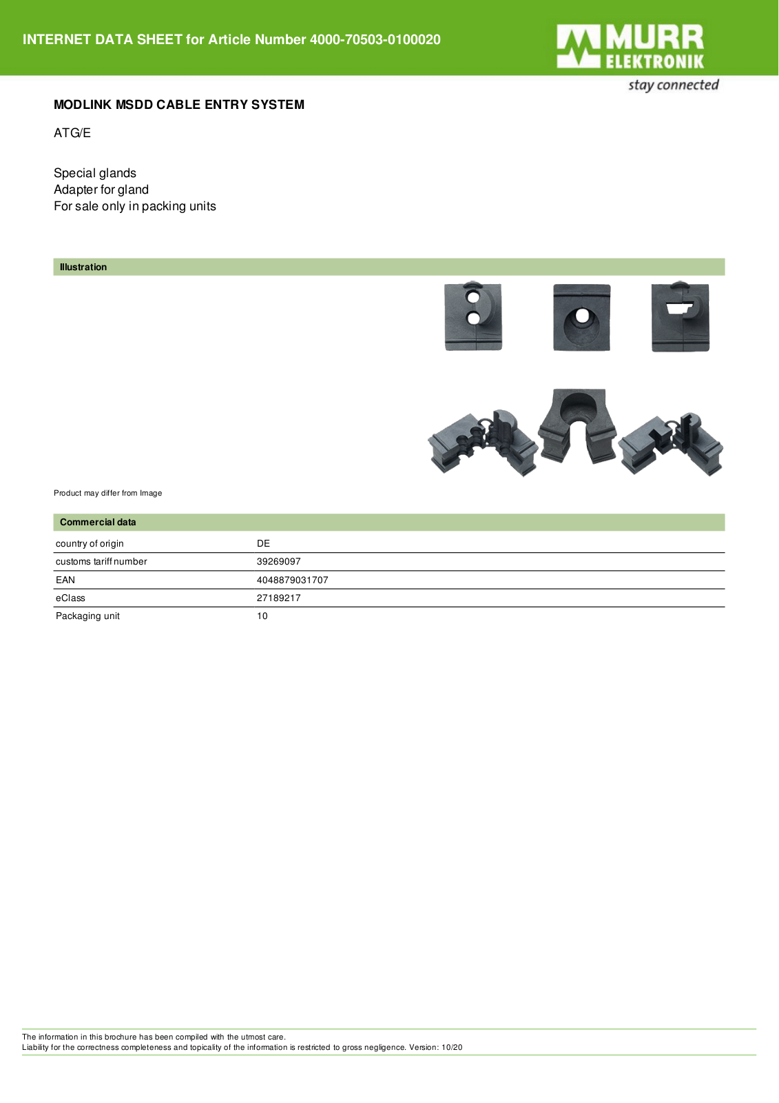 Murrelektronik 4000-70503-0100020 Data Sheet