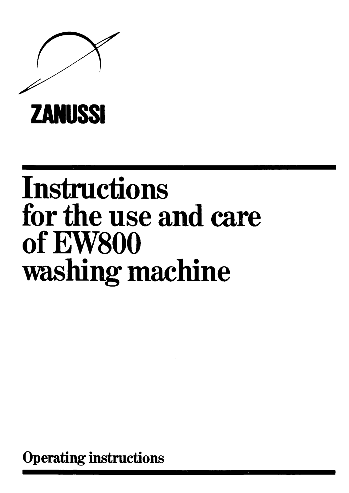 Zanussi EW800 User Manual