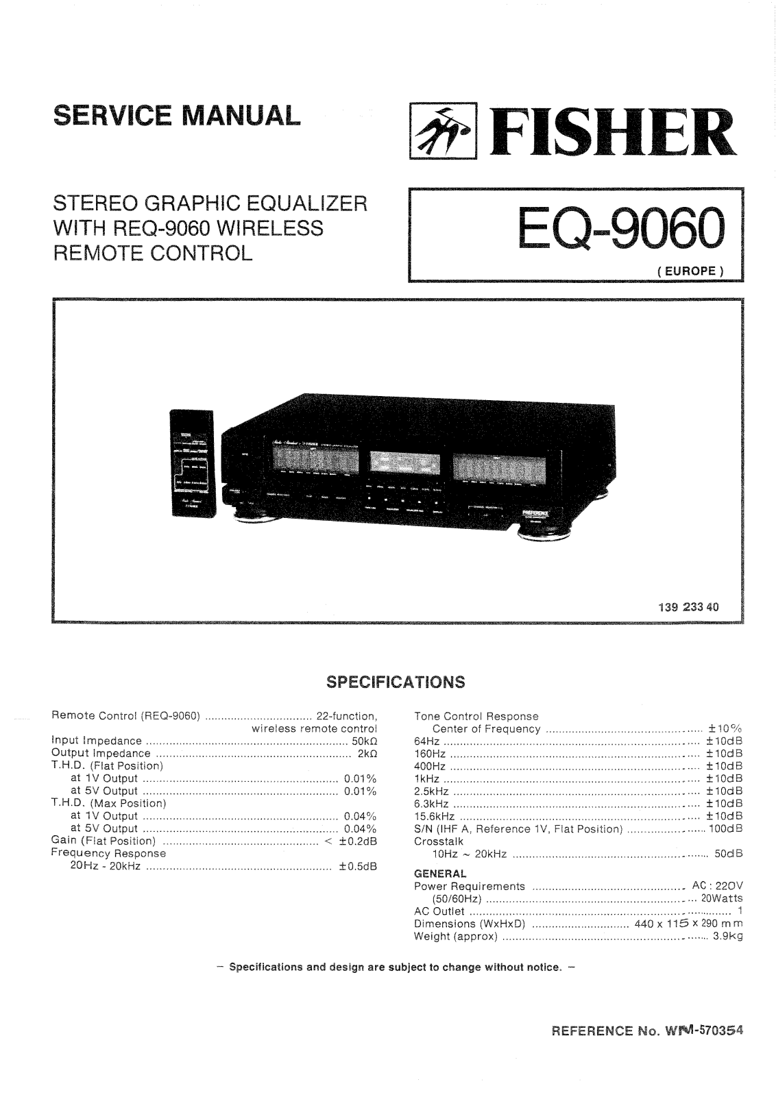 Fisher EQ-9060 Service manual