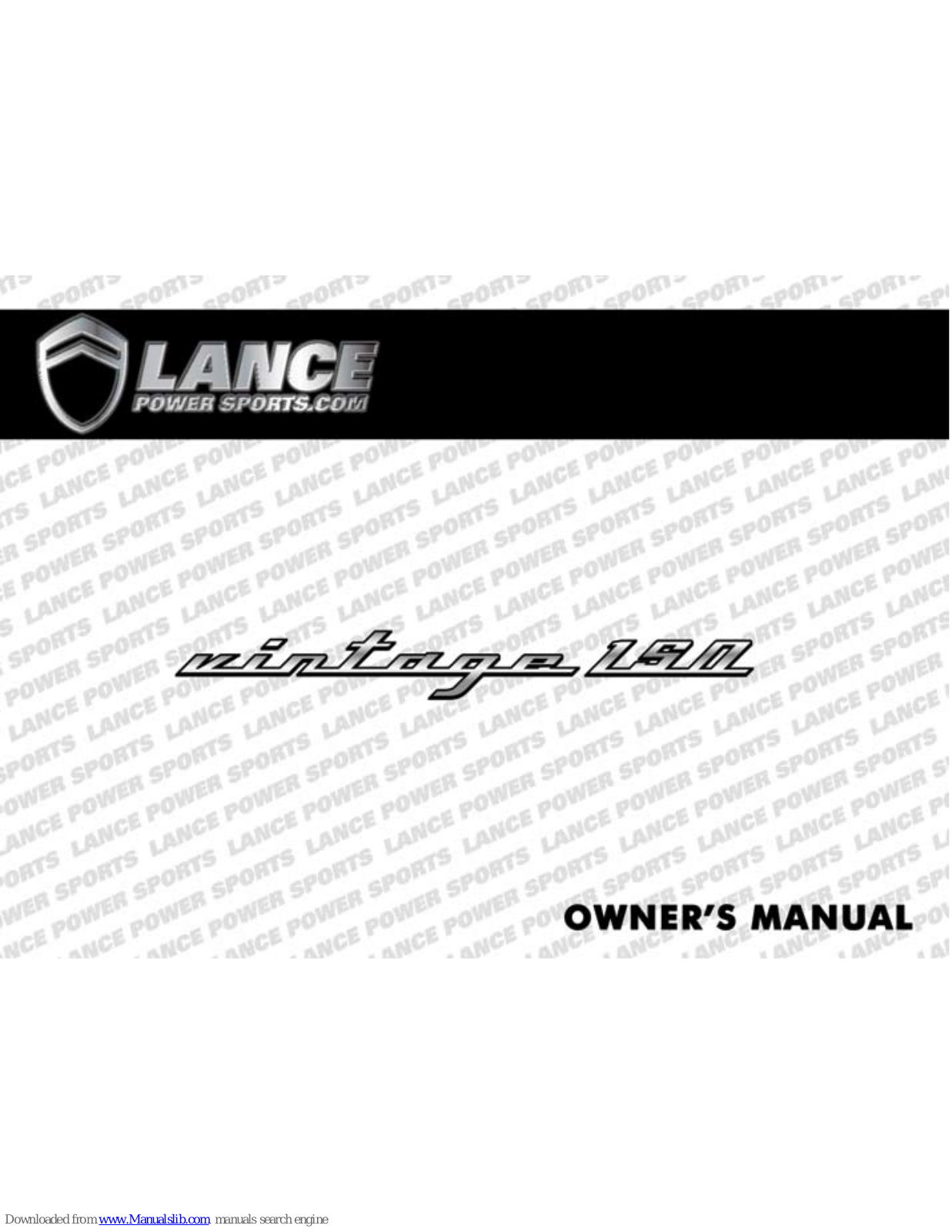 Lance vintage 150 Owner's Manual