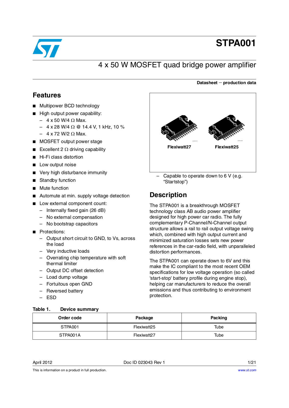 ST STPA001 User Manual