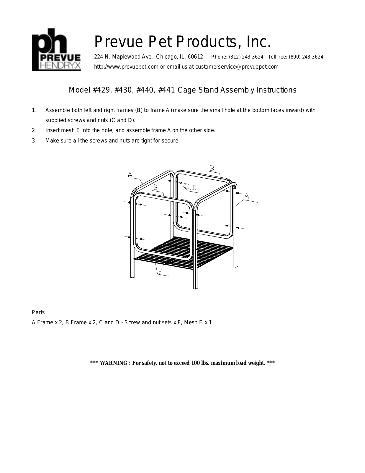 Prevue Pet 441 User Manual - ManualMachine.com