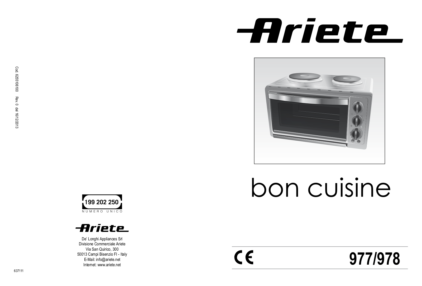 Ariete 600, 380 User Manual