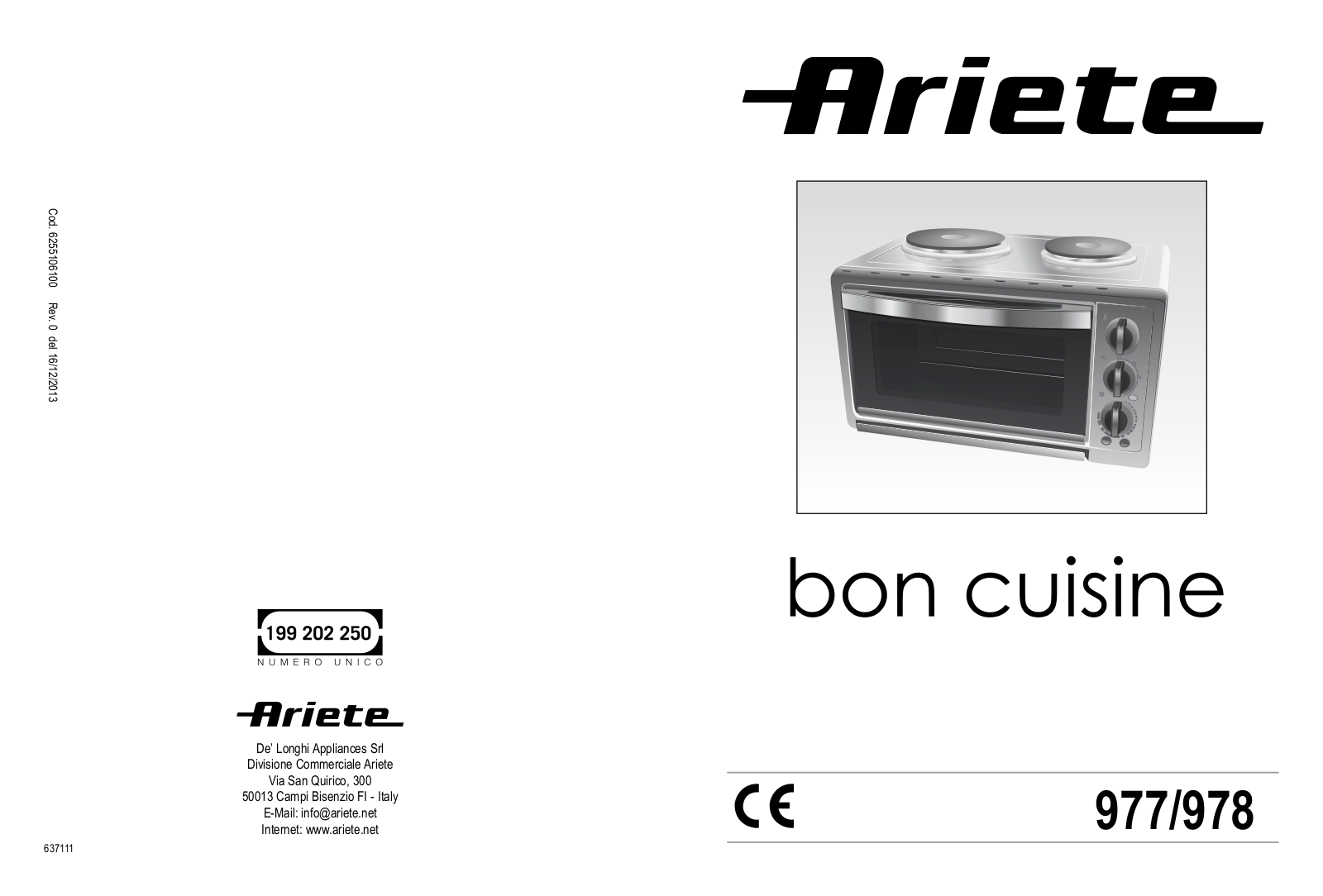 Ariete 600, 380 User Manual