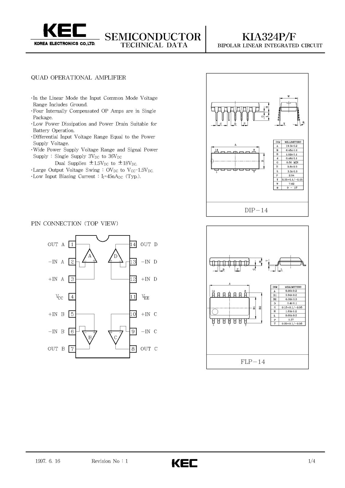 KEC KIA324P, KIA324F Datasheet